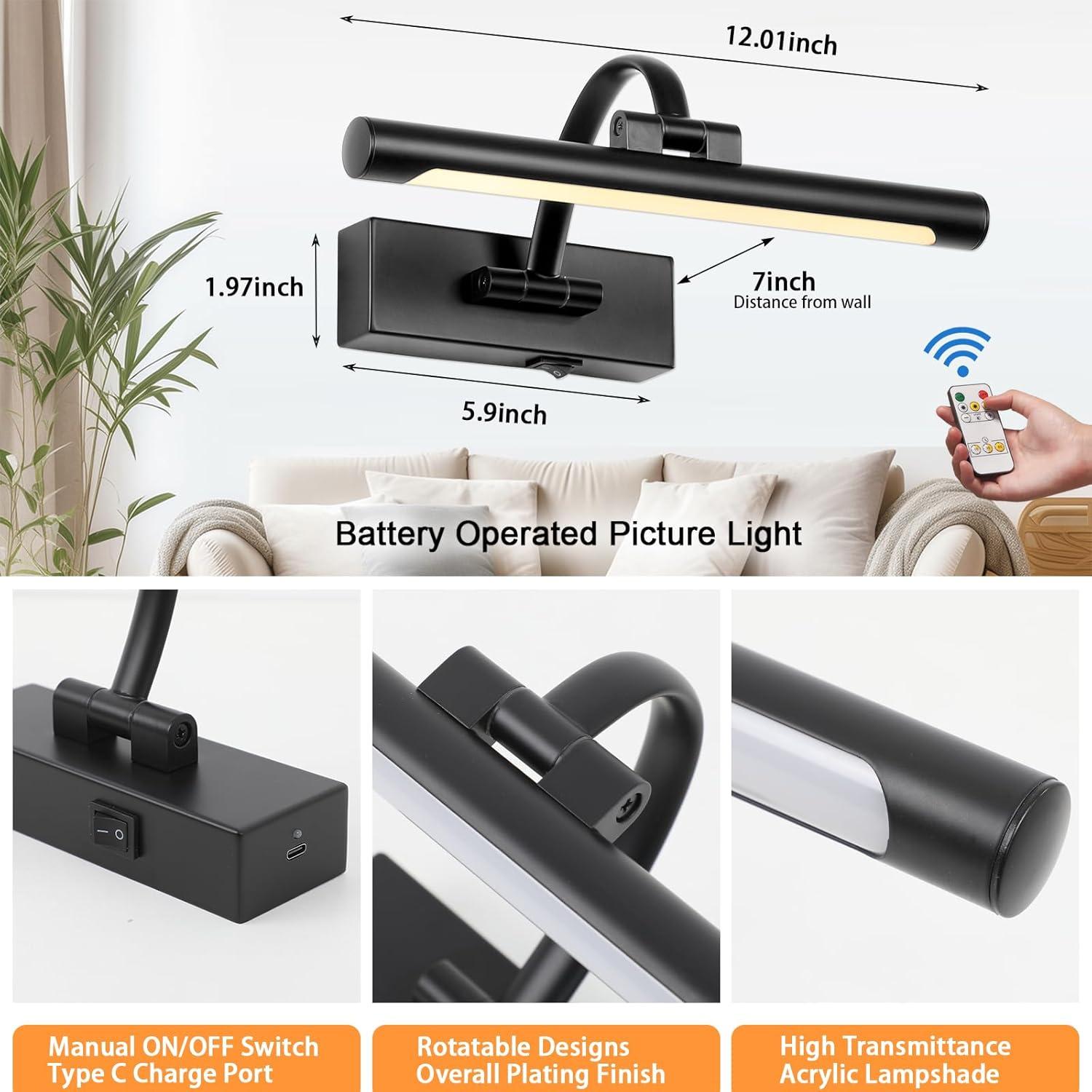 Luz de Imagen LED Tassuowell 30.48 cm Batería Recargable