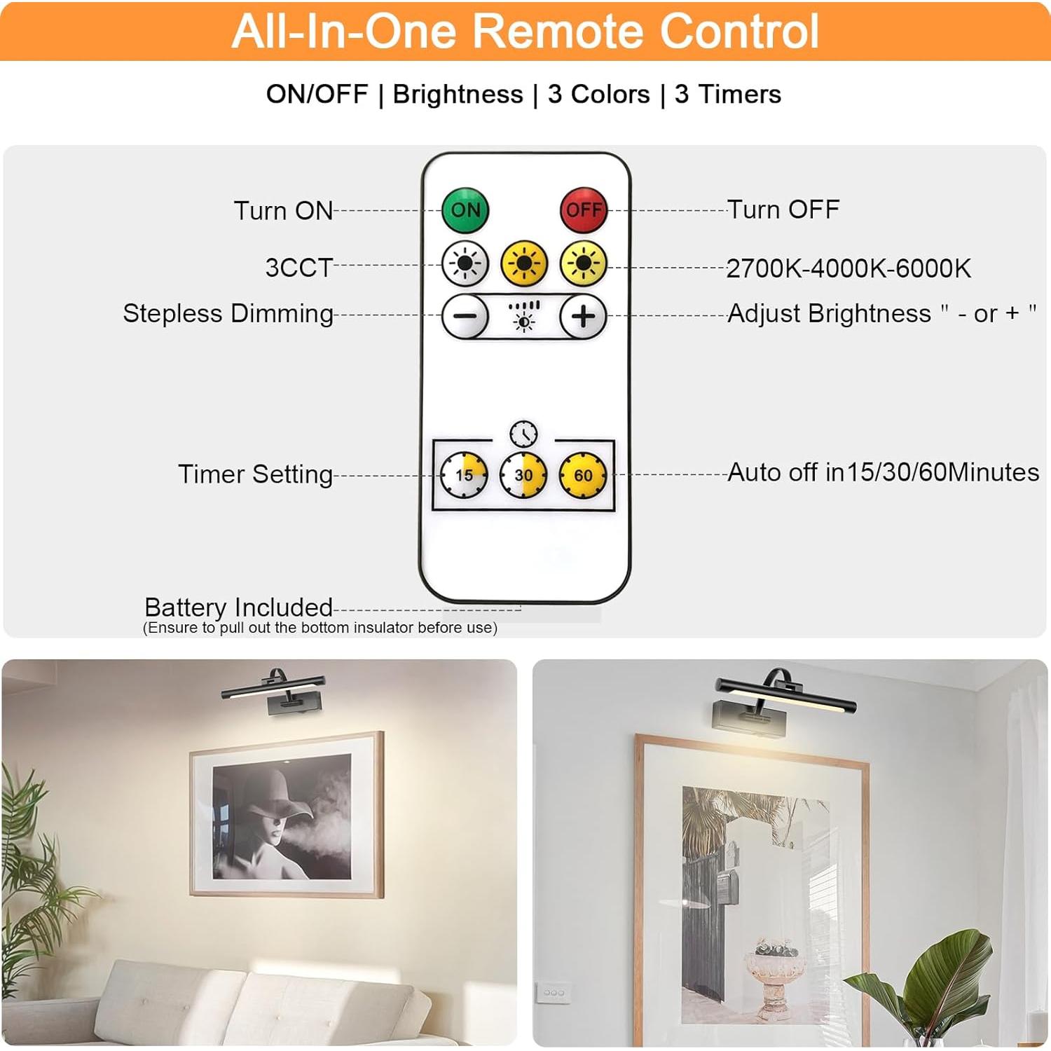 Luz de Imagen LED Tassuowell 30.48 cm Batería Recargable