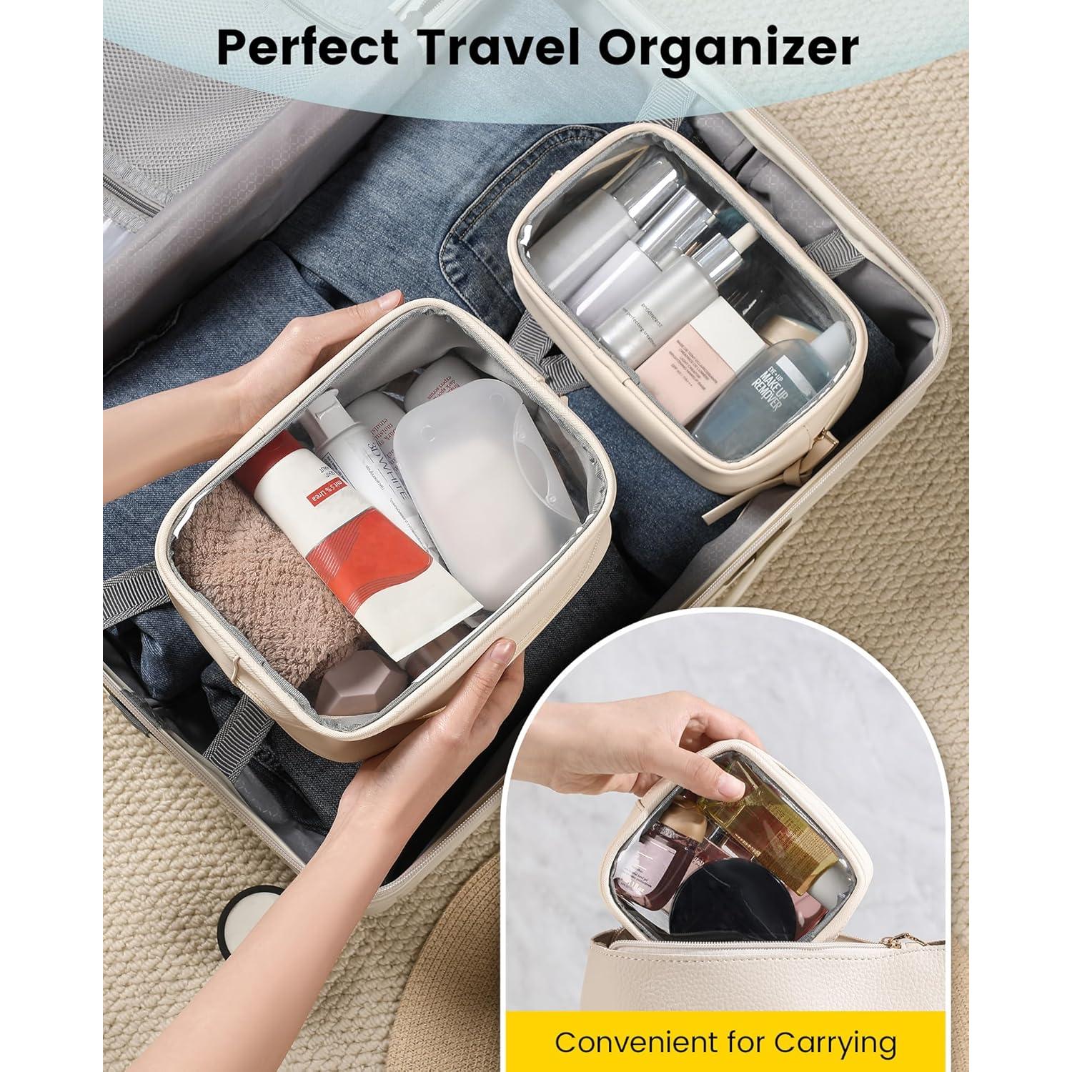 Bolsa de Maquillaje de Viaje Vorspack - 3 Piezas Transparente Beige