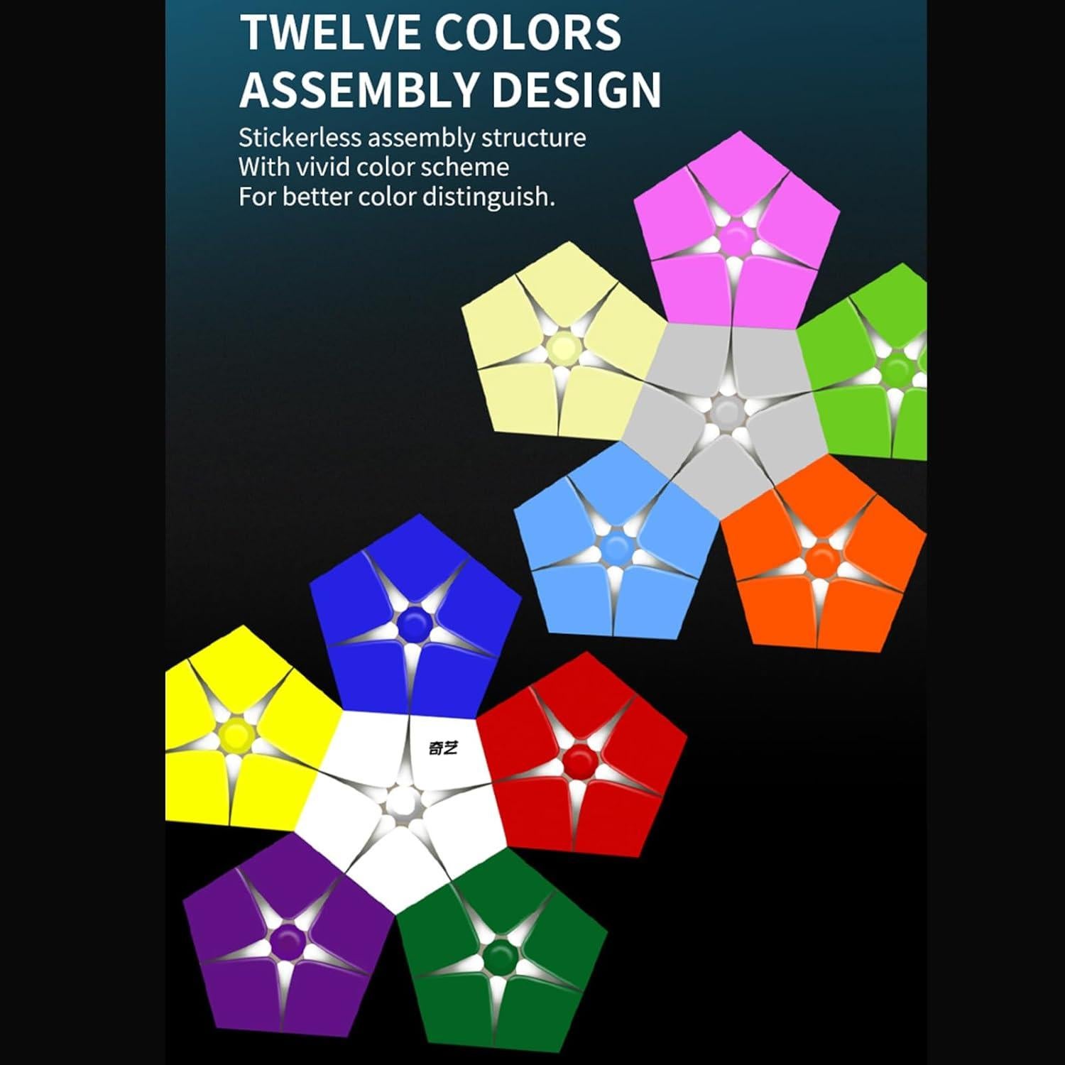 Cubo Megaminx QYTOYS Velocidad Dodecaedro Antiestrés 5cm