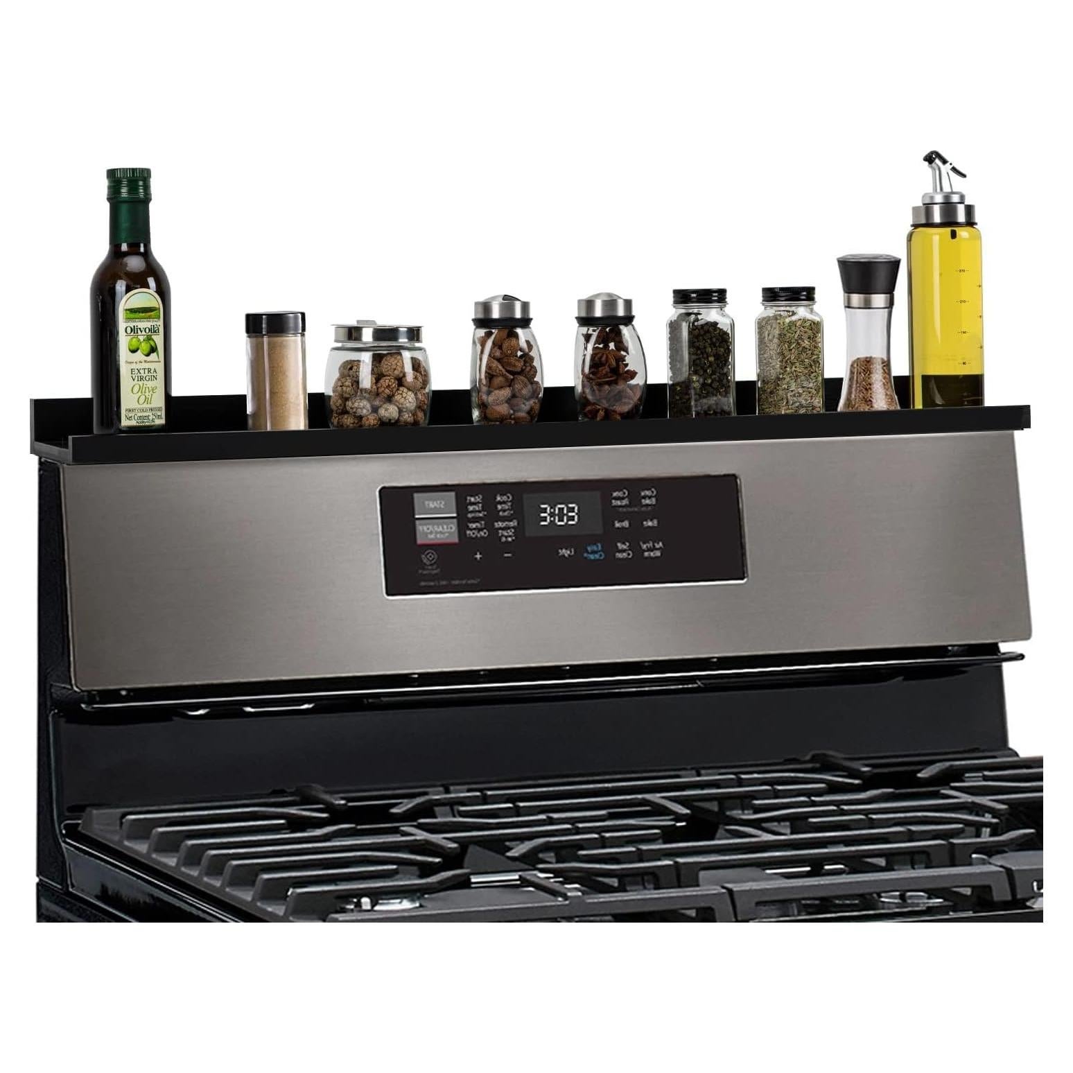 Estante Magnético de Bambú QINOL para Cocina 2 Piezas 38 cm