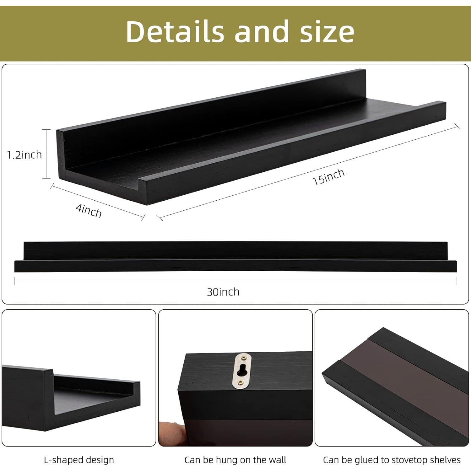 Estante Magnético de Bambú QINOL para Cocina 2 Piezas 38 cm