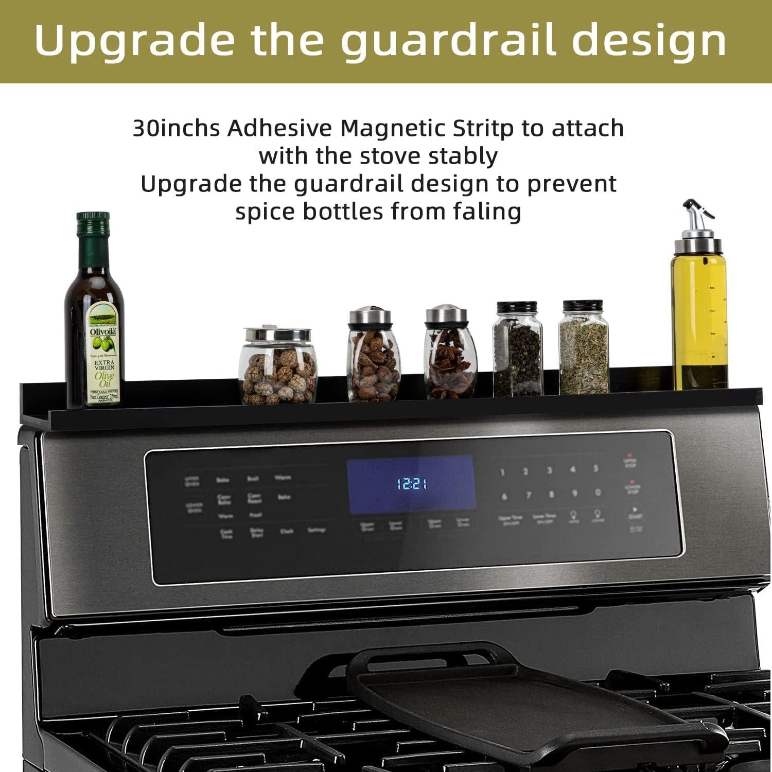 Estante Magnético de Bambú QINOL para Cocina 2 Piezas 38 cm