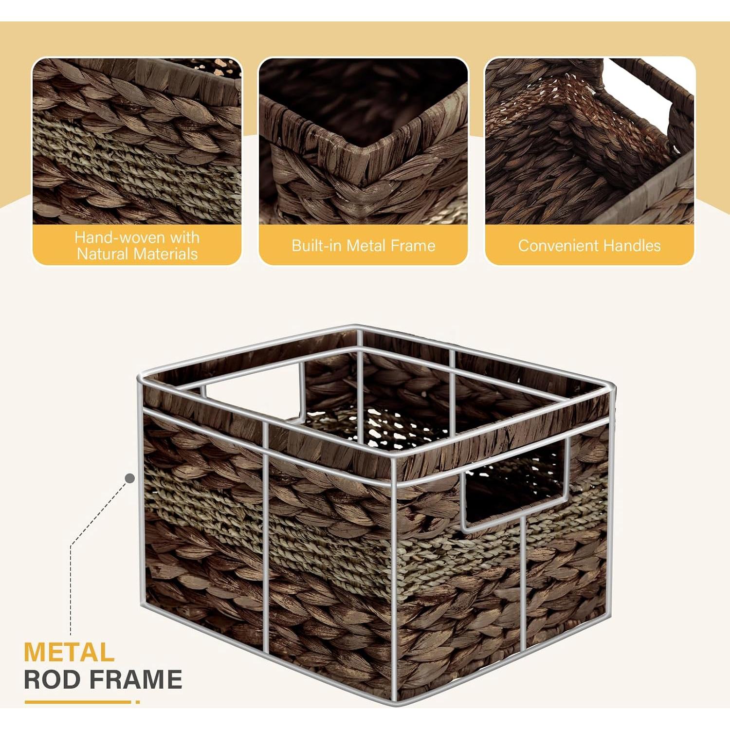 Canasta de Mimbre Bagnizer 2-Pack 25.4x21.6x17.8cm Marrón