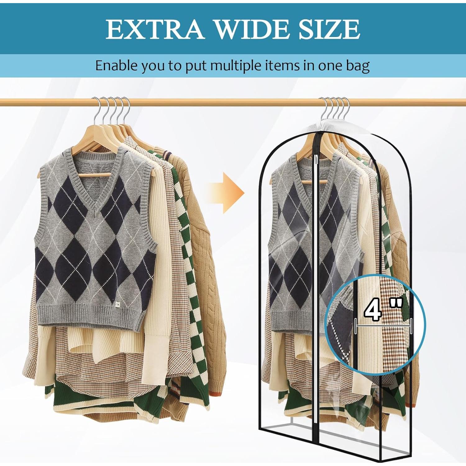 Bolsas de Ropa Colgantes Perber 60x100 cm Pack de 4