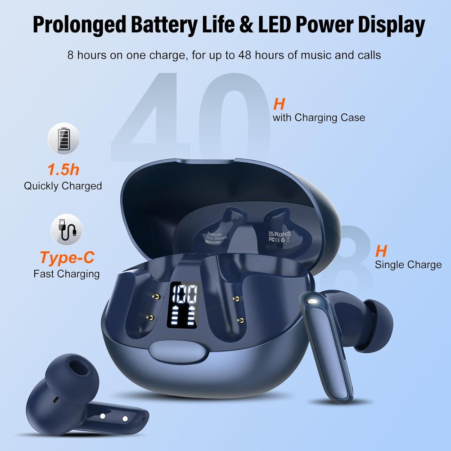 Auriculares Traductores AI Puqo EV68 Bluetooth 5.3 164 Idiomas