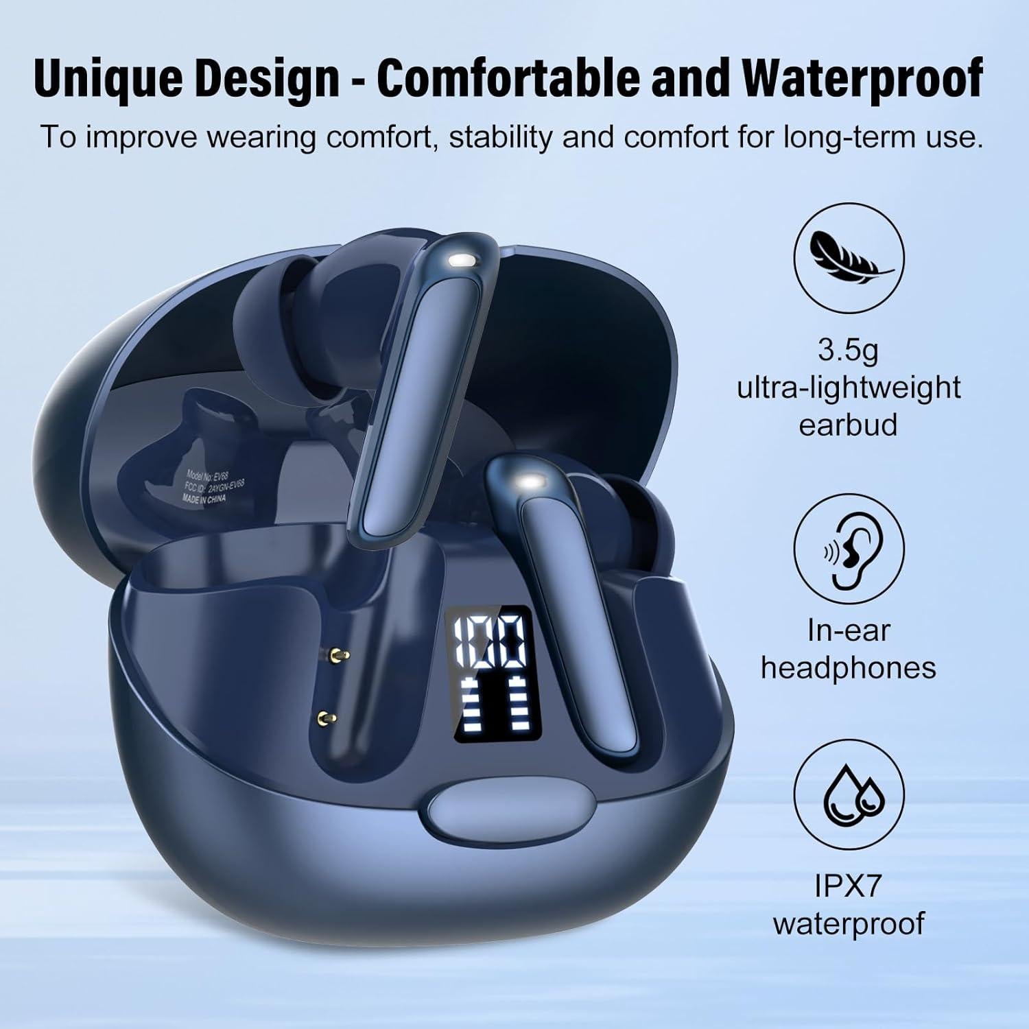 Auriculares Traductores AI Puqo EV68 Bluetooth 5.3 164 Idiomas