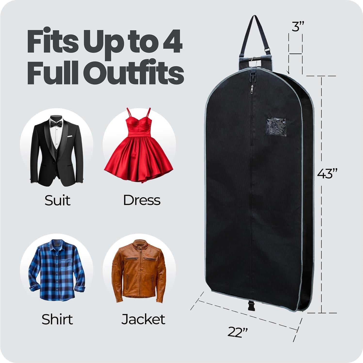 Bolsa de Ropa de Viaje Bayliss + Cole 1 Paquete 43" Negra