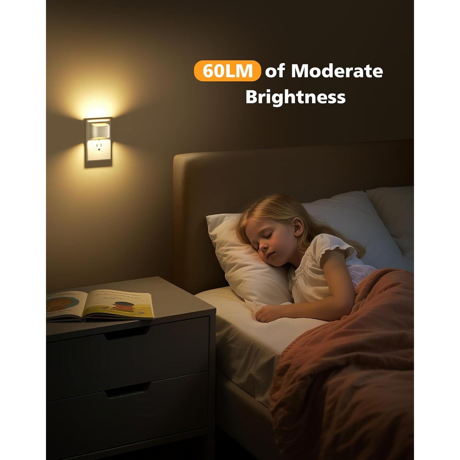 Luz Nocturna LED VOLISUN 2 Paquete 3000K Enchufable Blanca