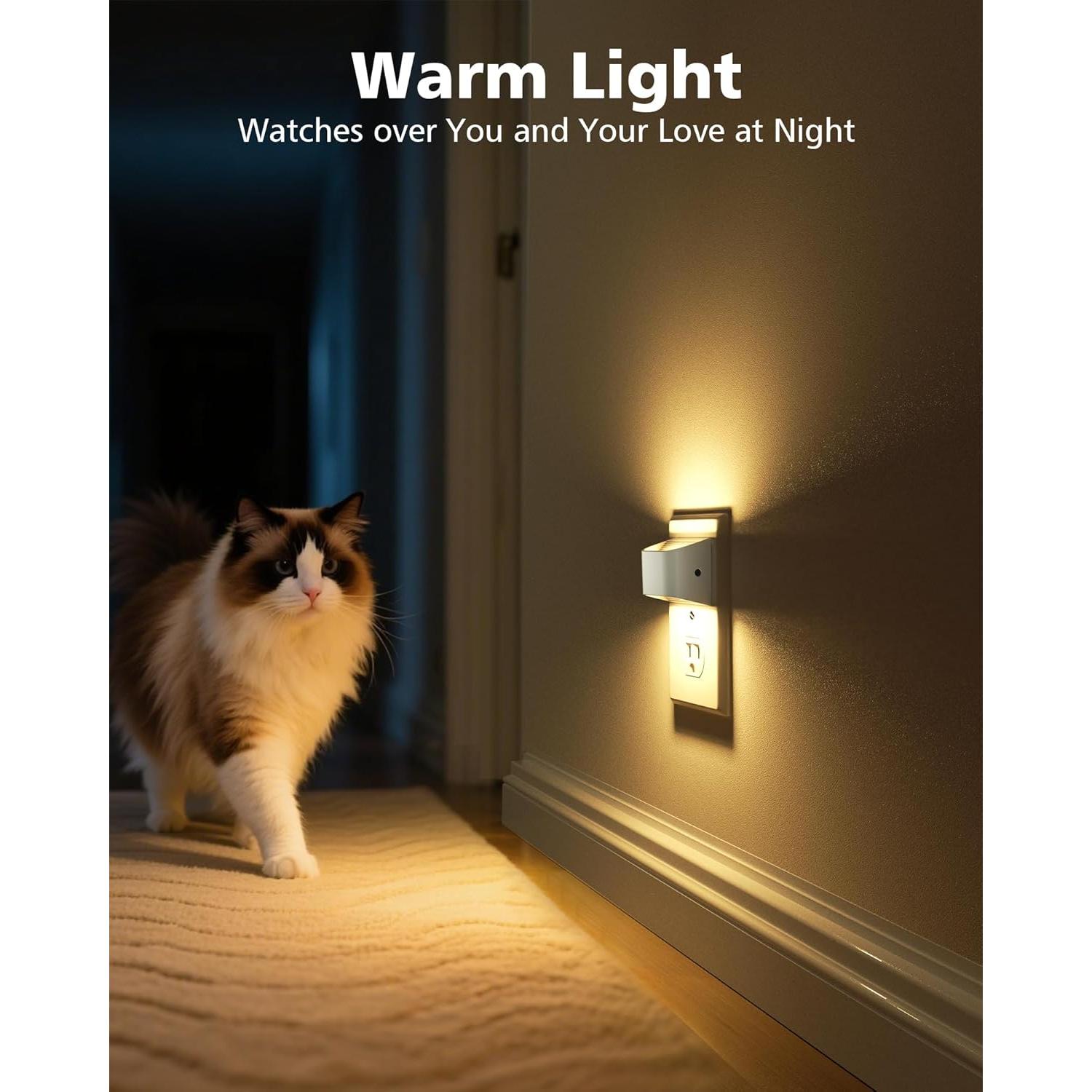 Luz Nocturna LED VOLISUN 2 Paquete 3000K Enchufable Blanca