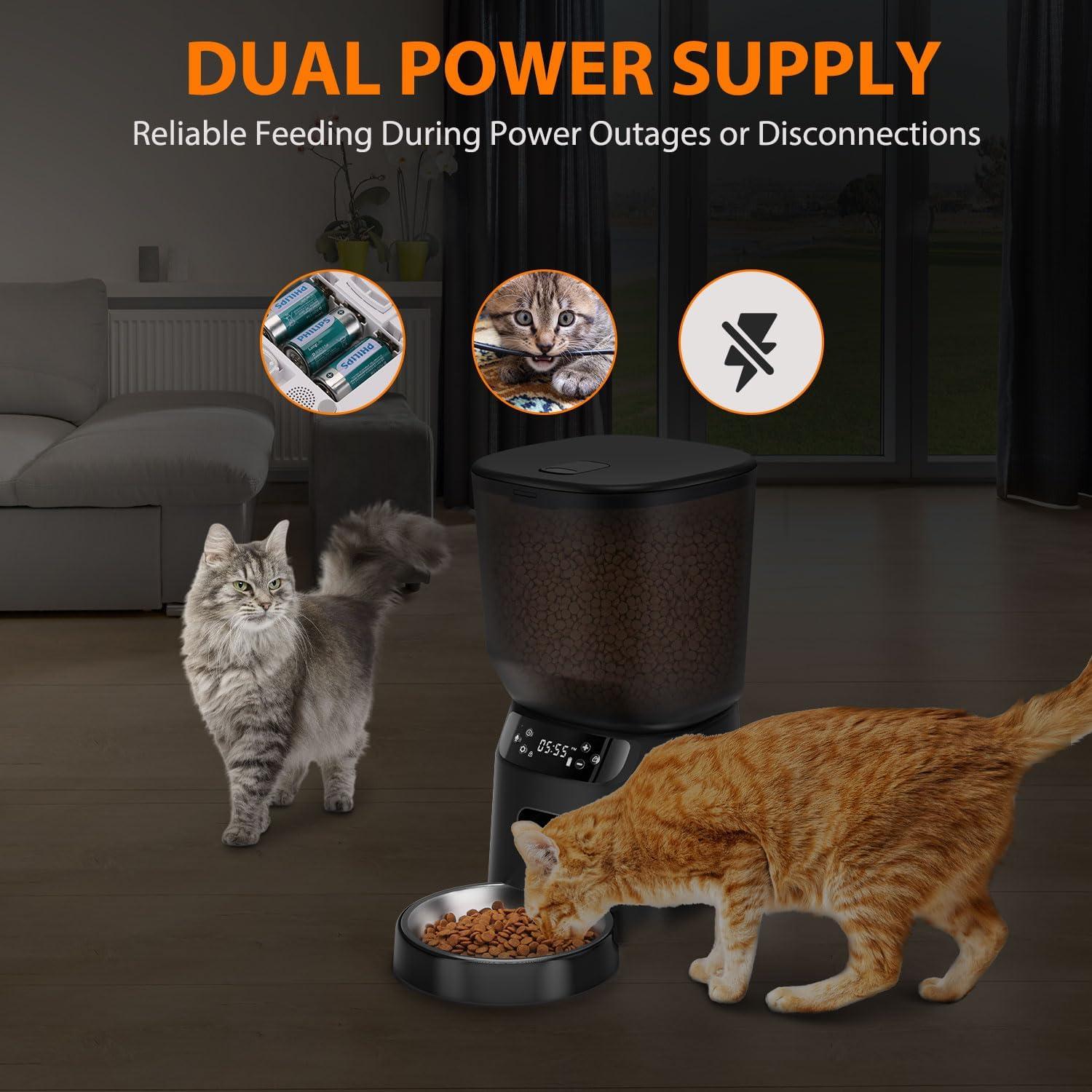 Dispensador Automático de Comida para Gatos Katalic 4L Control de Porciones