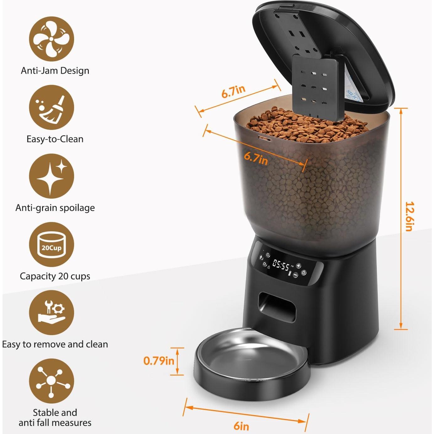 Dispensador Automático de Comida para Gatos Katalic 4L Control de Porciones