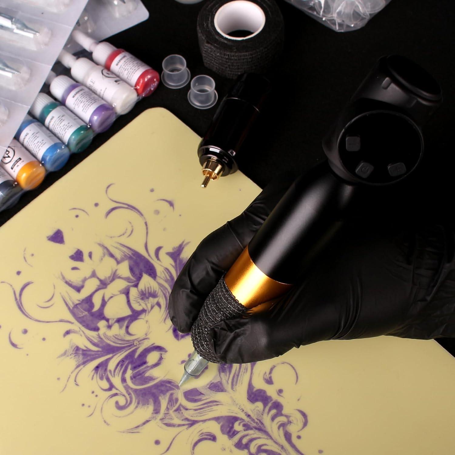 Kit de Tatuaje Inalámbrico NBTA2 con 2 Baterías y Accesorios