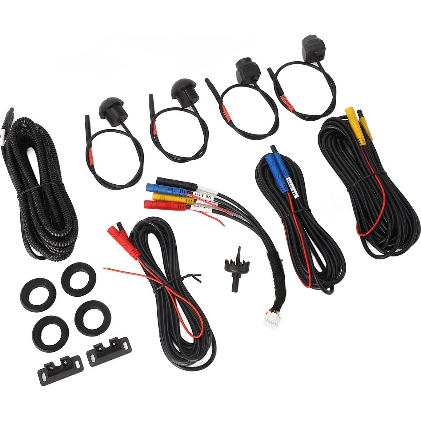 Sistema de Cámara de Coche 360 ERYUE, 4 Cámaras, IP68, Visión Nocturna