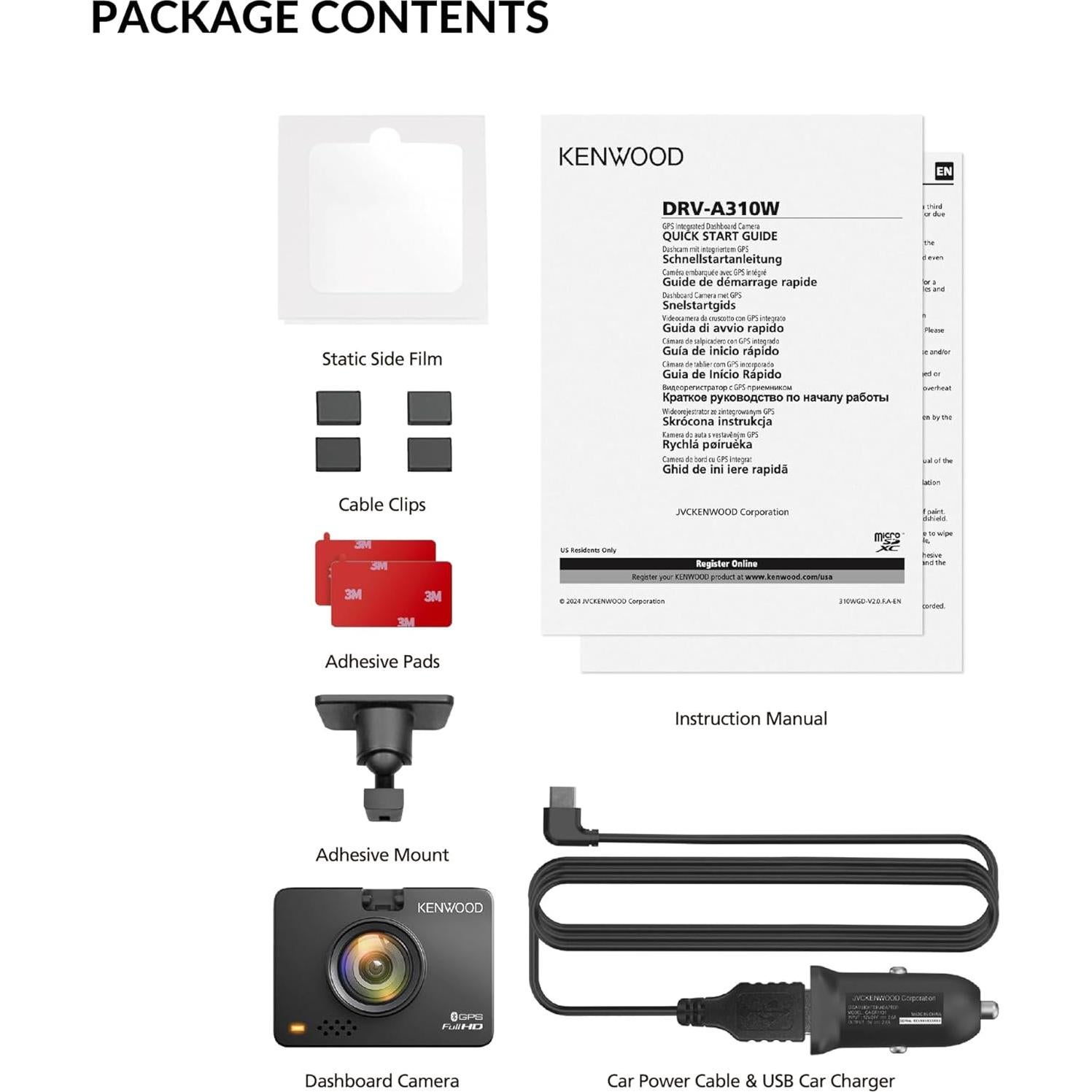 Cámara de Tablero KENWOOD DRV-A310W Full HD con GPS