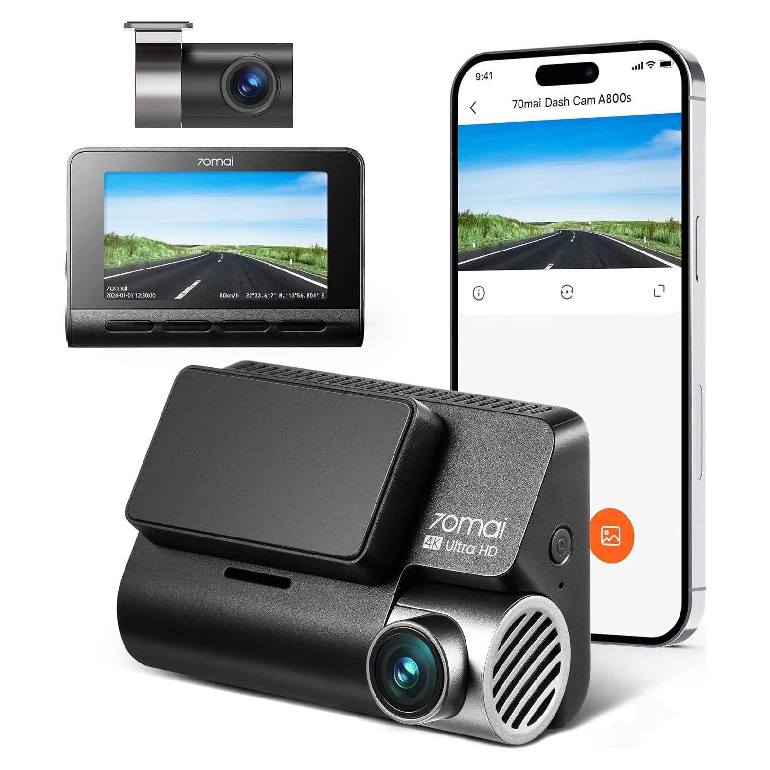 Cámara Dash 70mai A800S 4K Delantera y Trasera con GPS