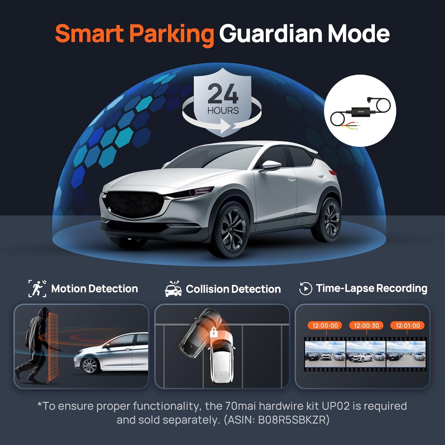 Cámara Dash 70mai A800S 4K Delantera y Trasera con GPS