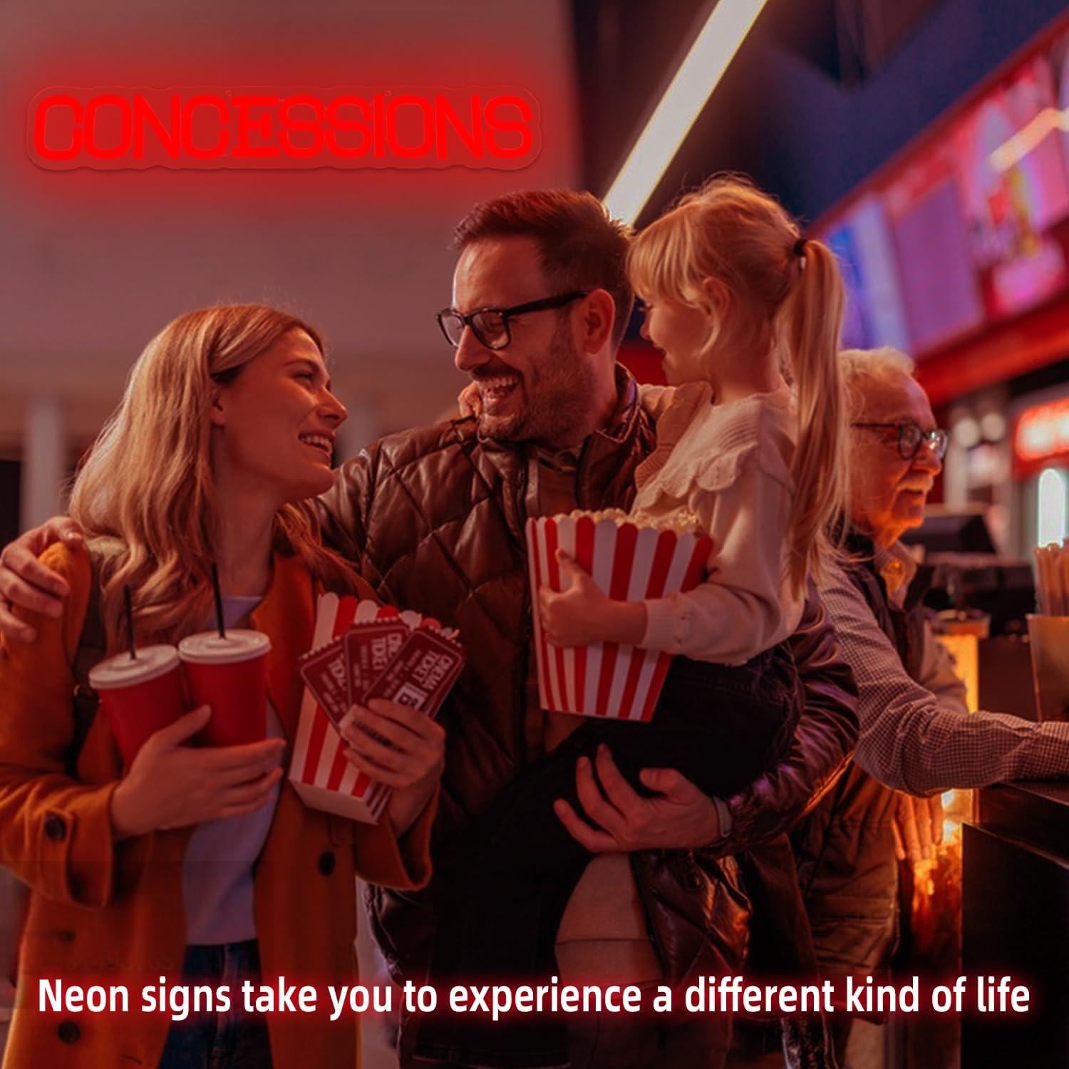 Letrero de Neón LED Jeanchrl Concesiones para Fiesta 28.2x19.8cm