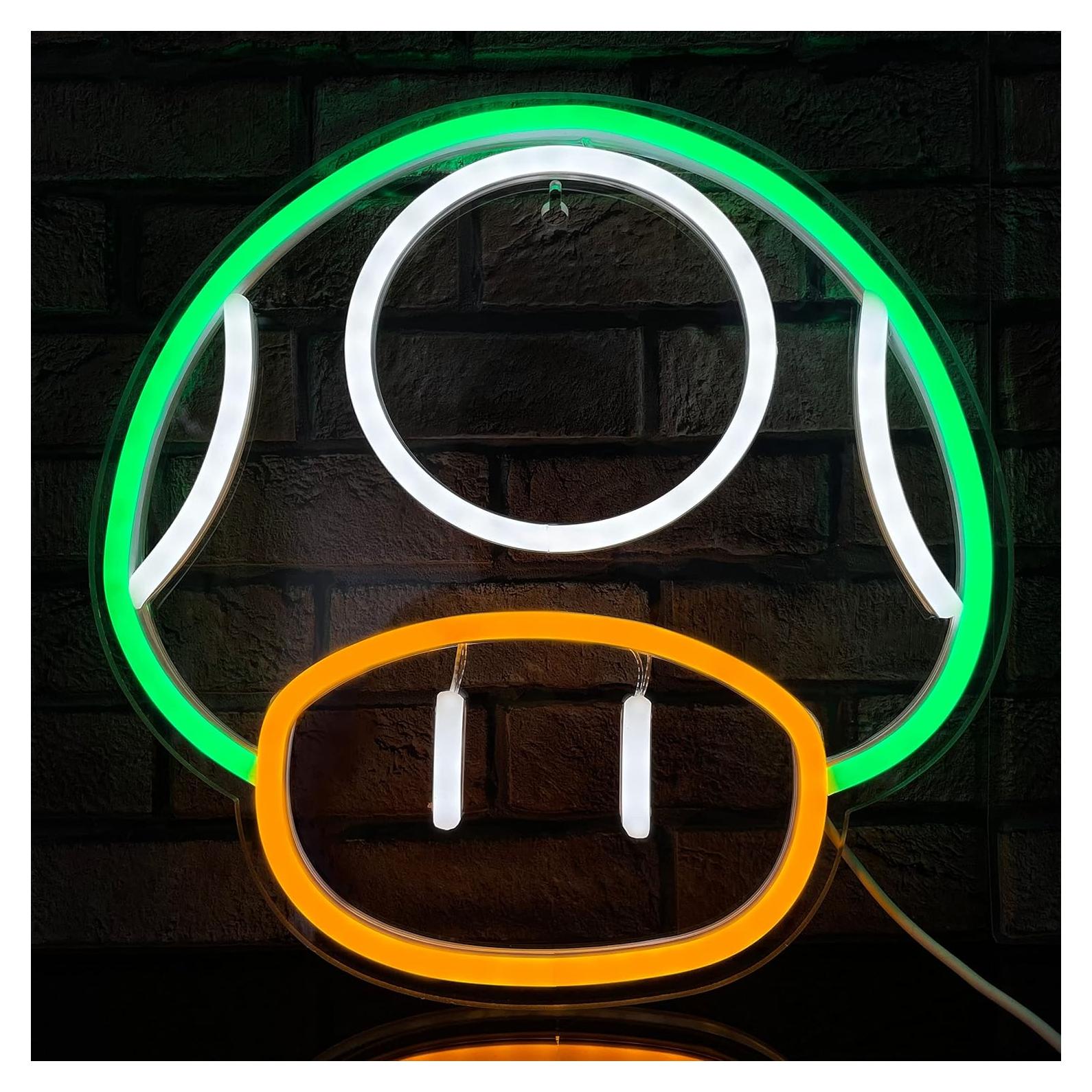 Luz de Neón LED Heliwey Hongo Verde 30x25 cm Decoración