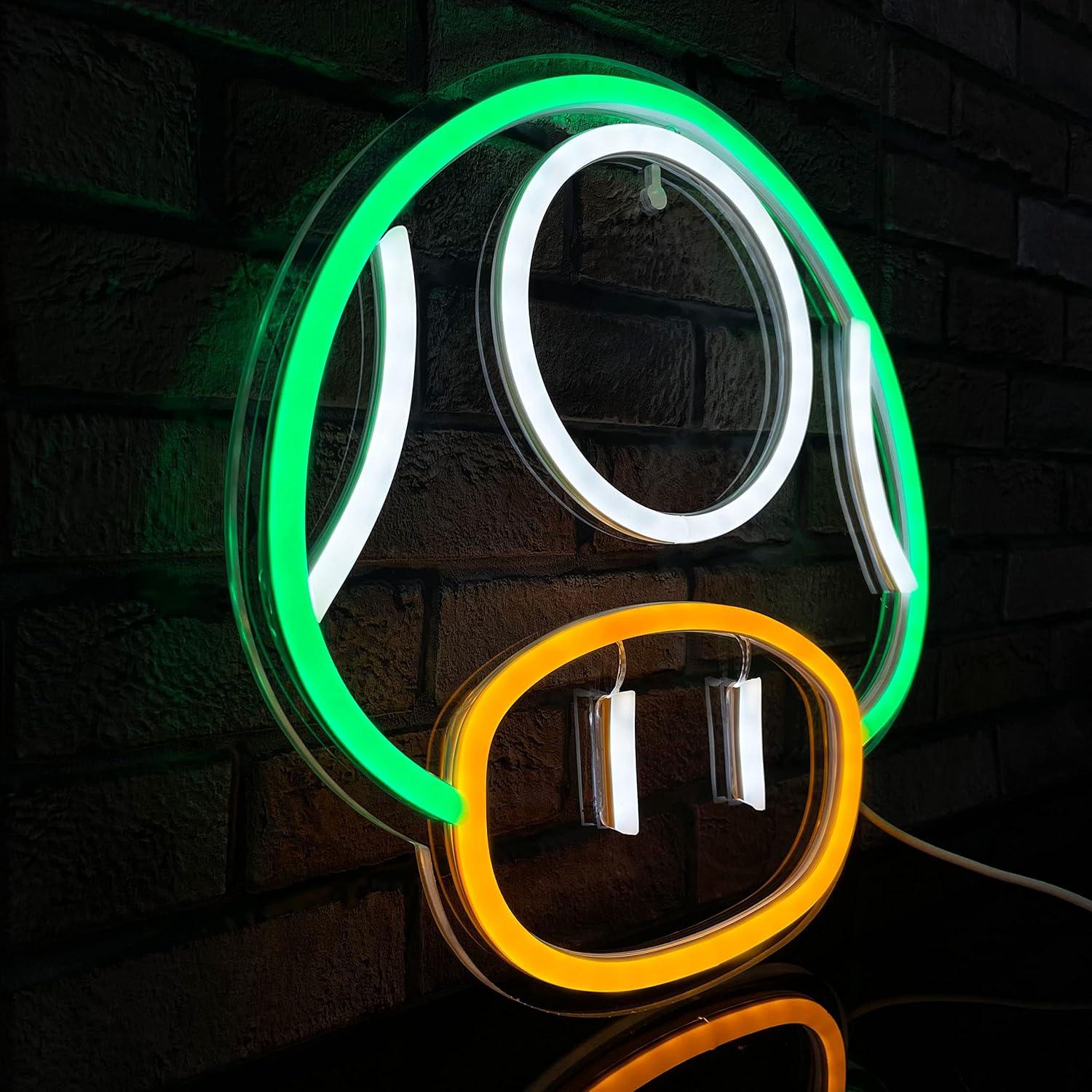 Luz de Neón LED Heliwey Hongo Verde 30x25 cm Decoración