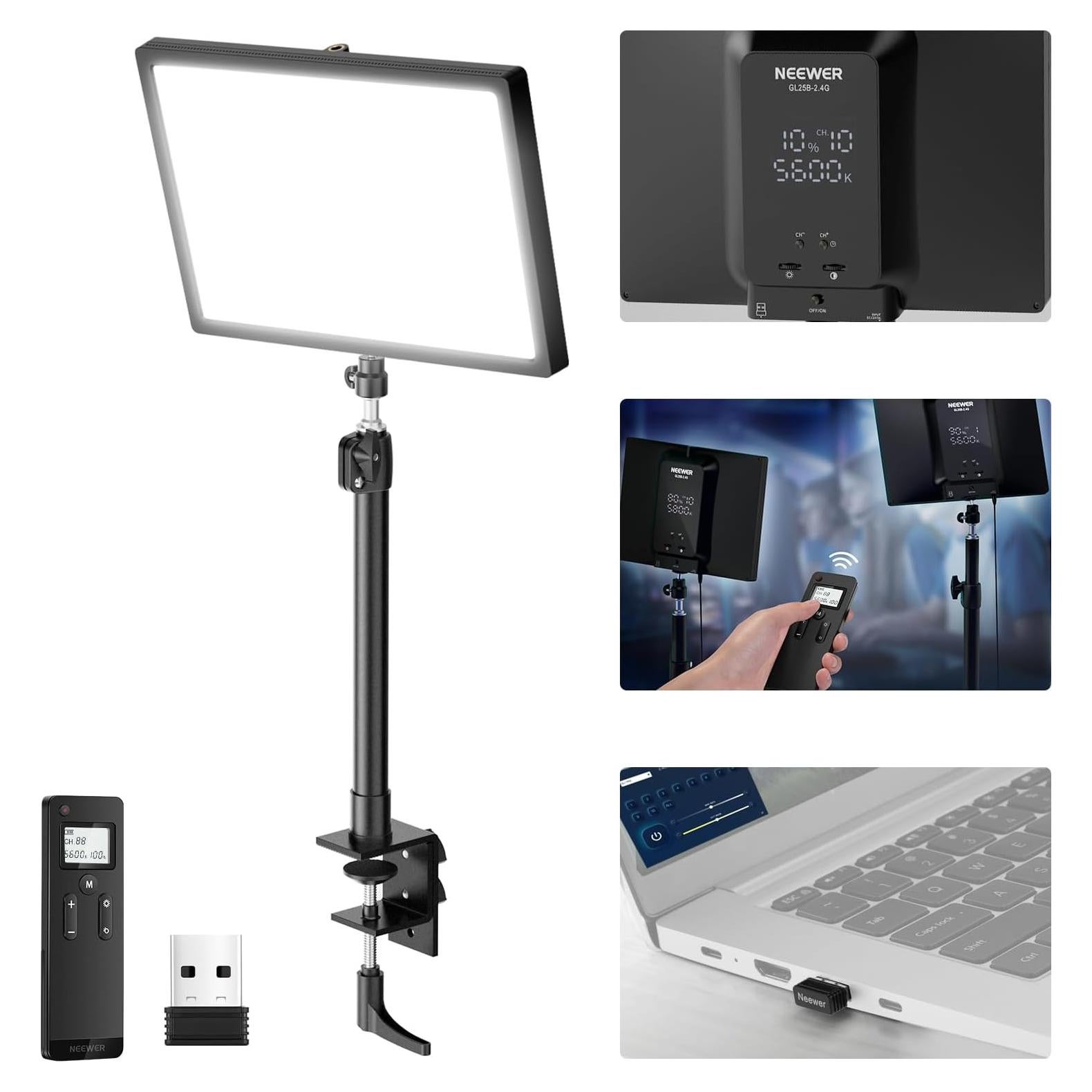 Luz LED de Streaming NEEWER GL25B 25W 12.9" Regulable