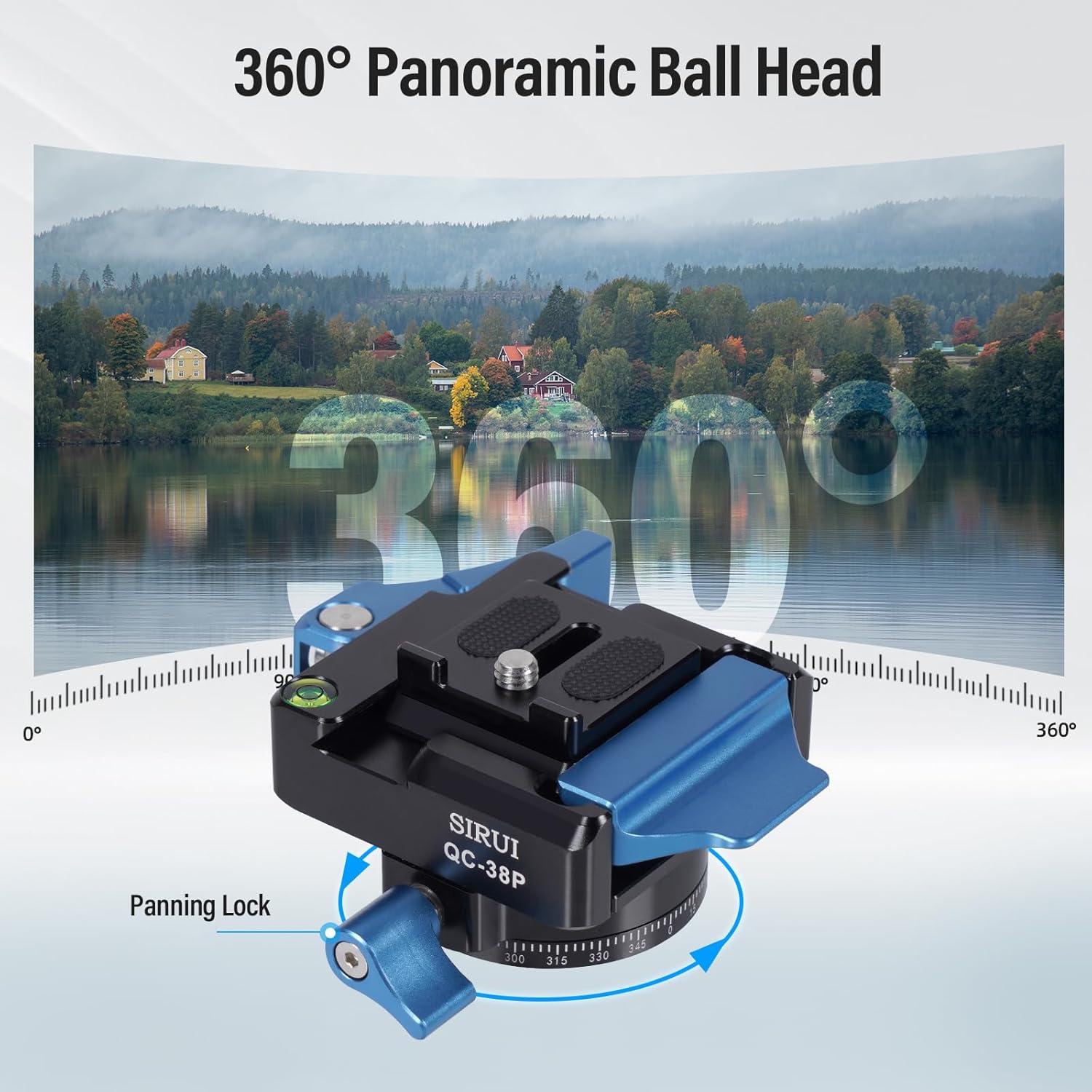 Placa de Liberación Rápida SIRUI QC-38P 38mm con Cabezal 360°