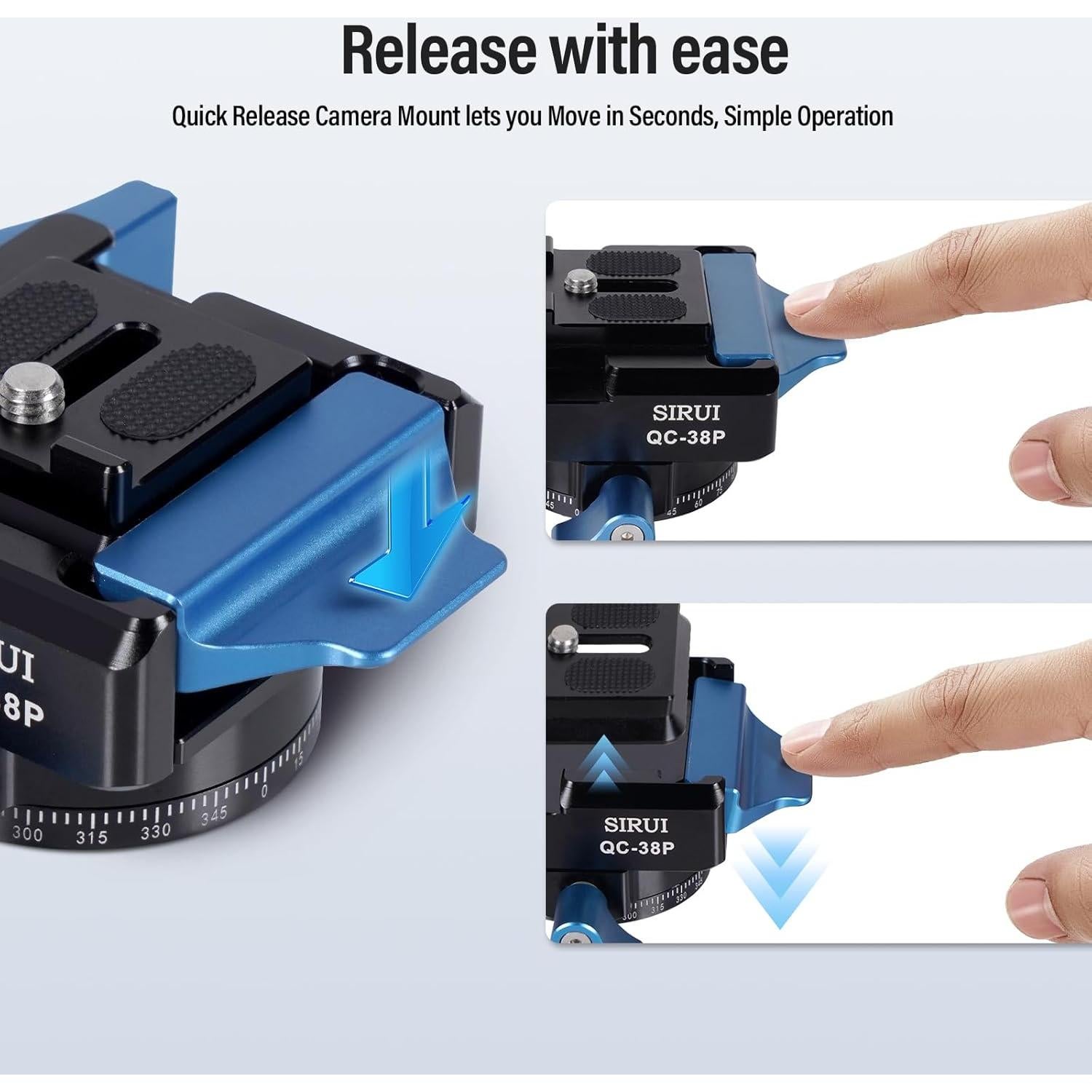 Placa de Liberación Rápida SIRUI QC-38P 38mm con Cabezal 360°