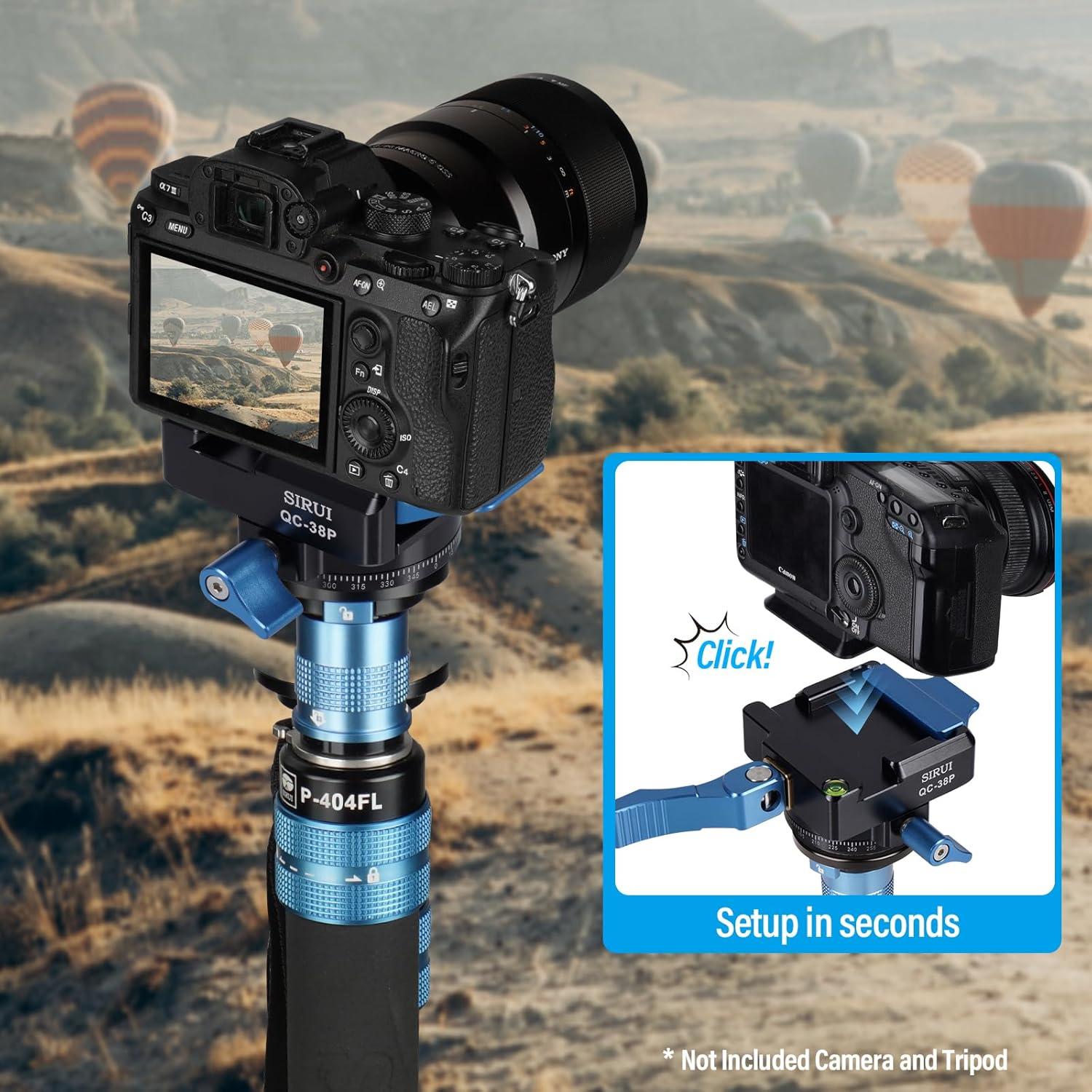 Placa de Liberación Rápida SIRUI QC-38P 38mm con Cabezal 360°