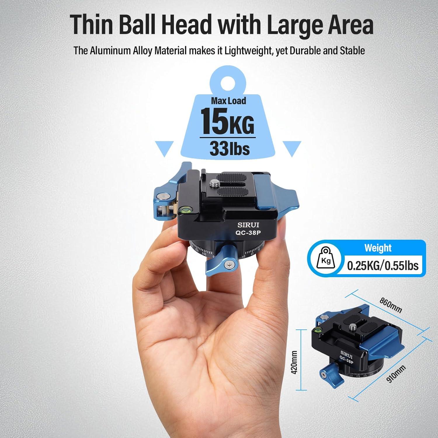 Placa de Liberación Rápida SIRUI QC-38P 38mm con Cabezal 360°