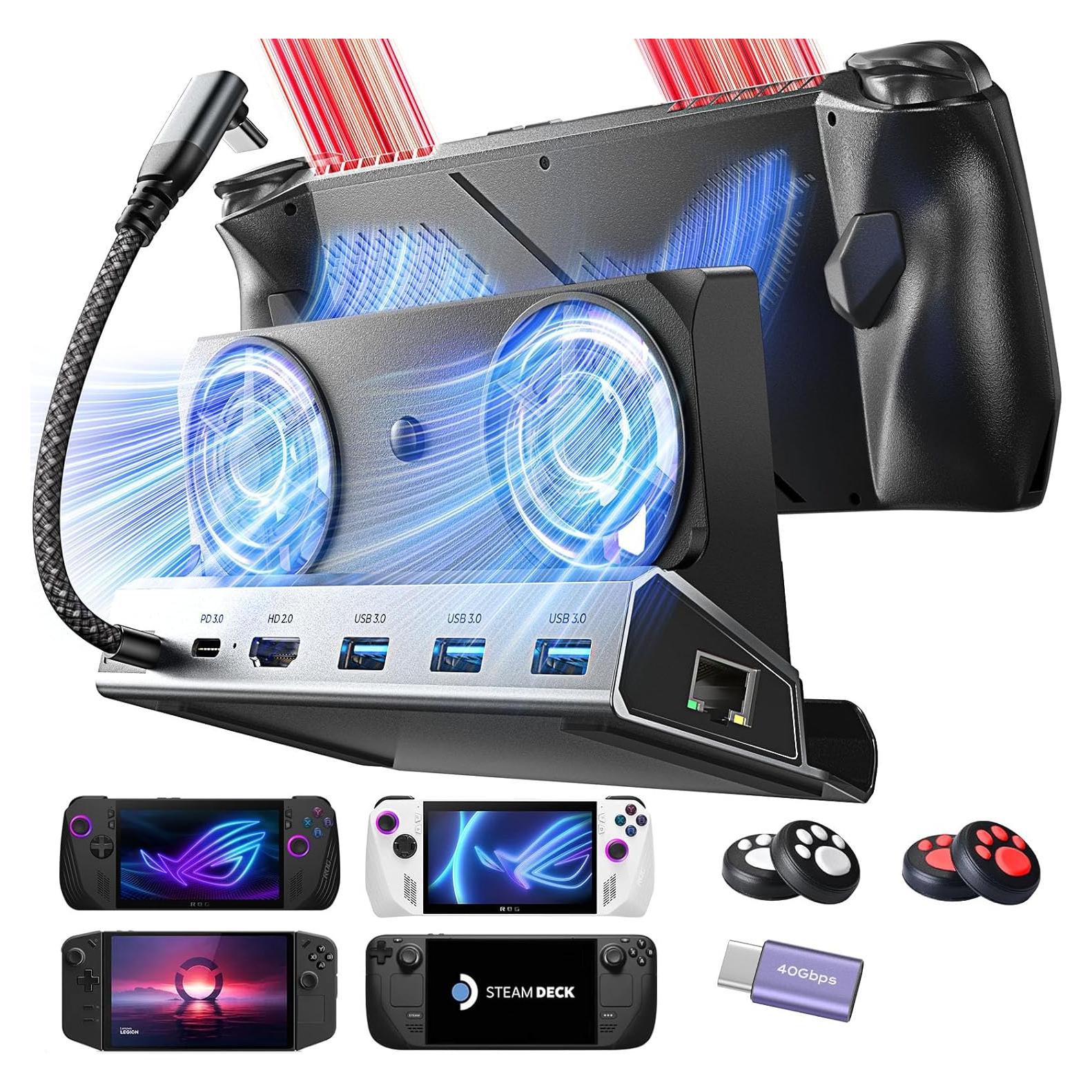 Estación de Acoplamiento LISEN para ASUS ROG ALLY X y Steam Deck - 4K@60Hz, USB 3.0, PD100W