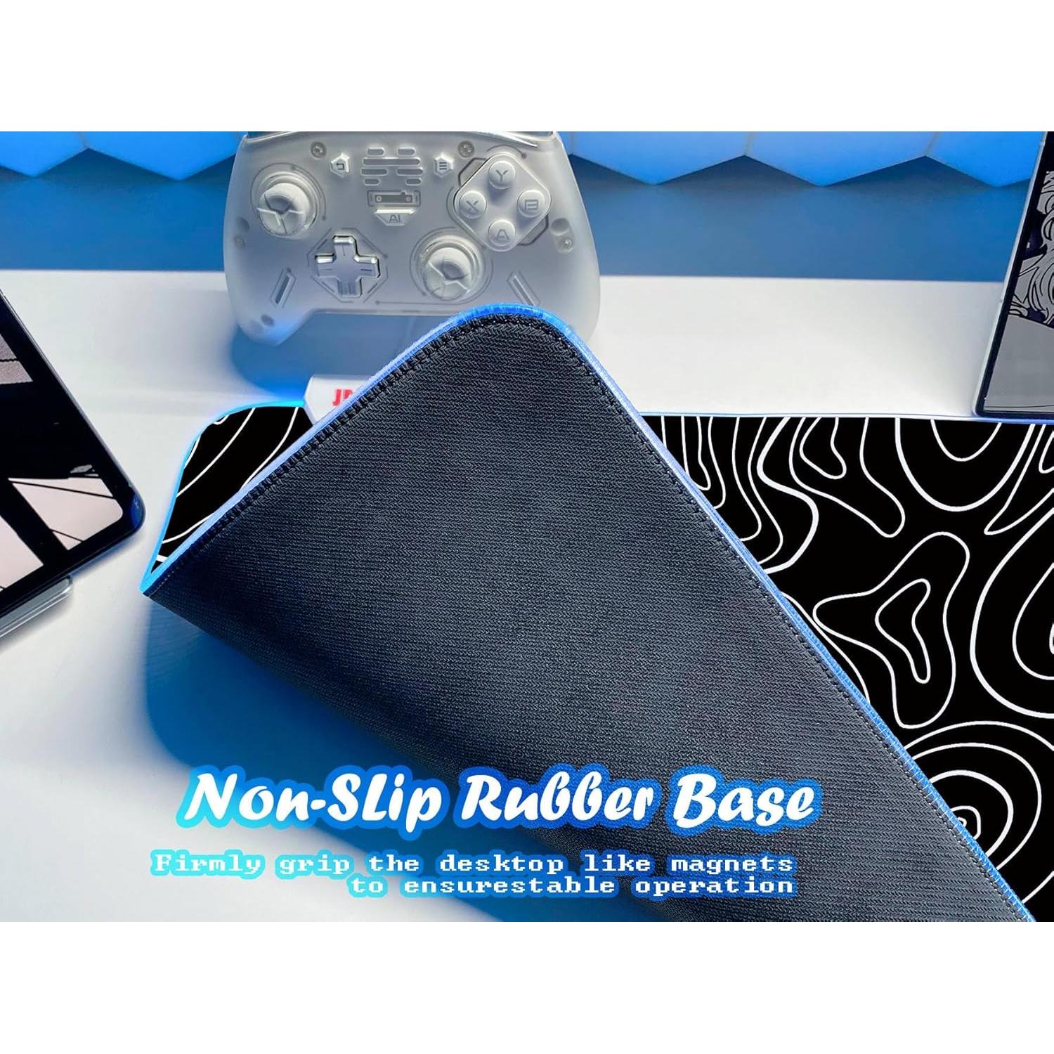 Alfombrilla de Ratón JMIYAV RGB Extra Grande 80x30cm Antideslizante