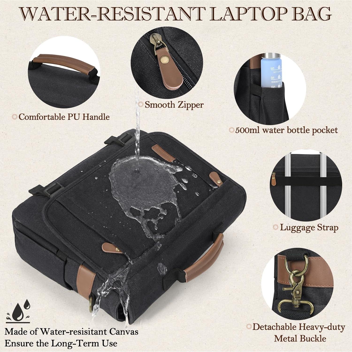 Bolsa Mensajera RAINSMORE para Laptop 17" Impermeable Negra