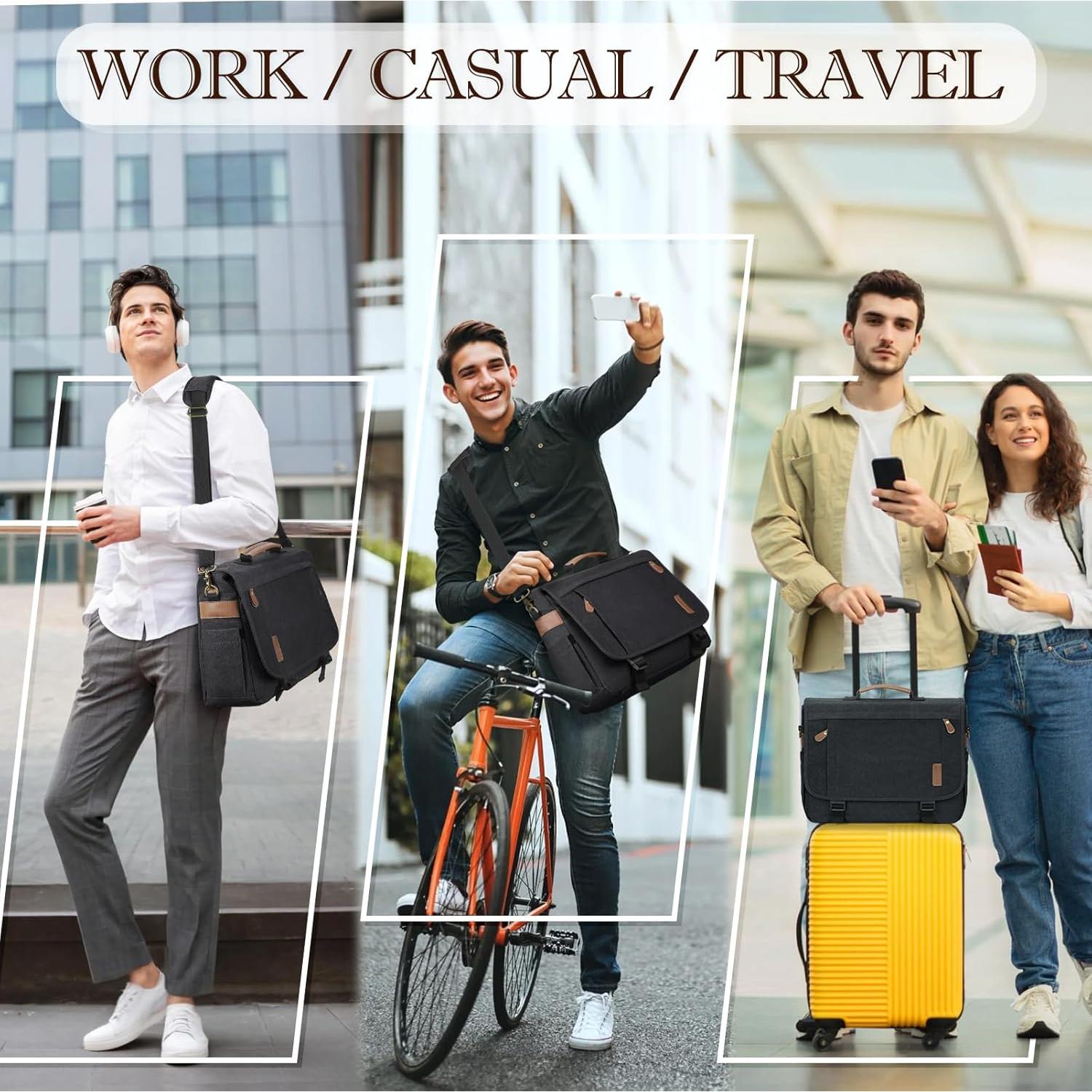 Bolsa Mensajera RAINSMORE para Laptop 17" Impermeable Negra