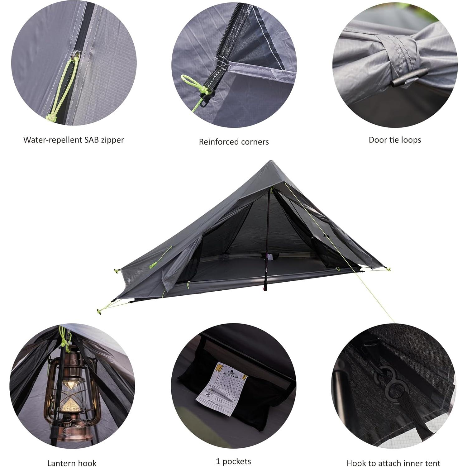 Tienda de Trekking Ultraligera Nature Link Altair-1, 1 Persona, Impermeable