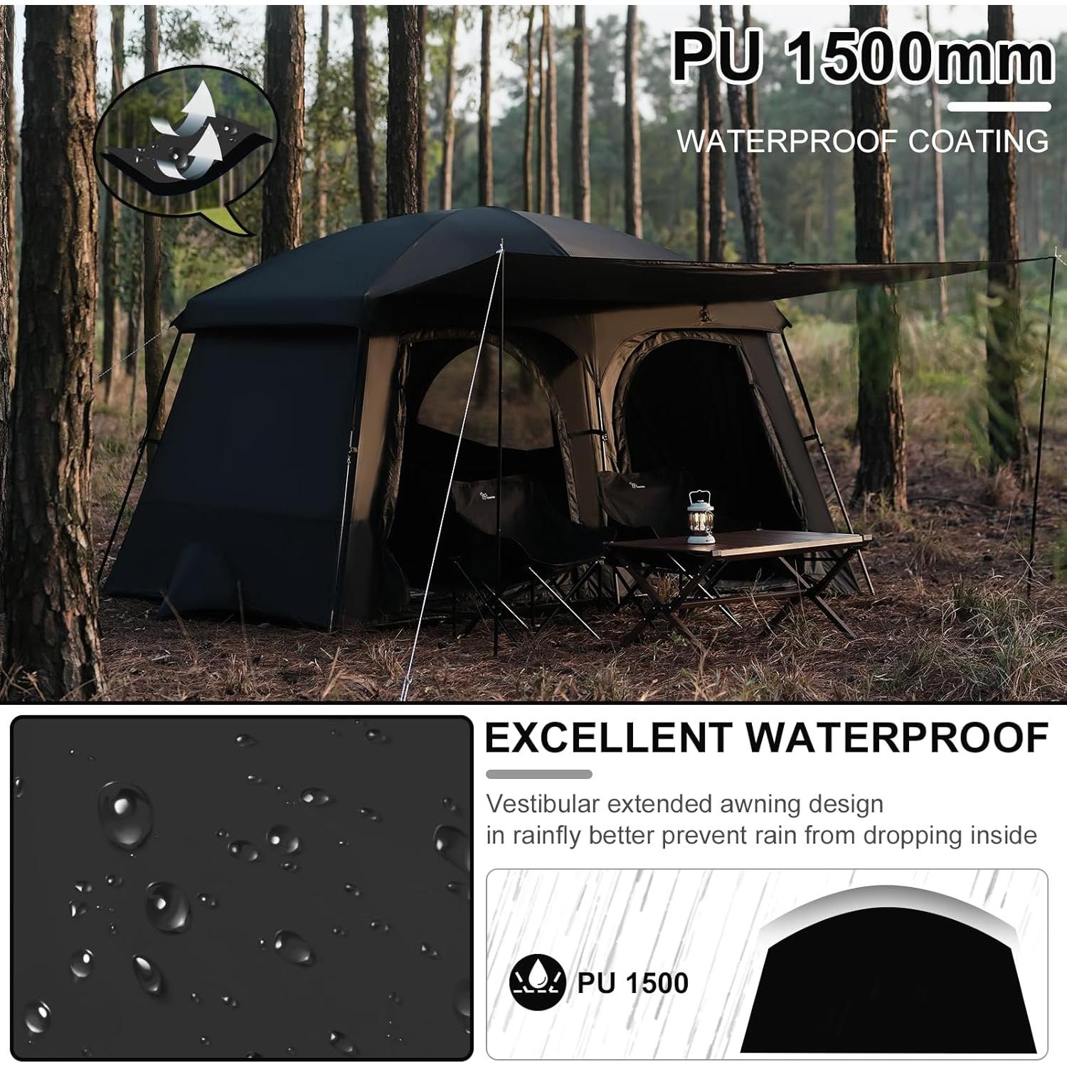 Tienda de Camping Vidalido para 8 Personas Impermeable 360x240cm
