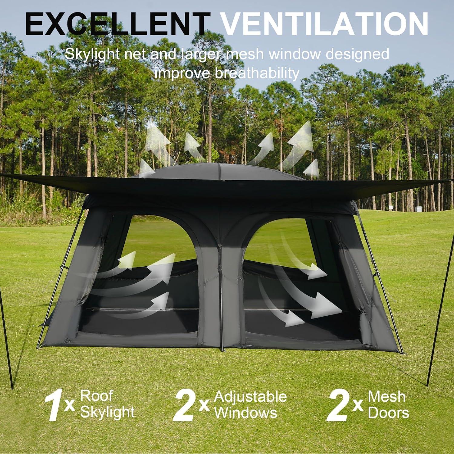 Tienda de Camping Vidalido para 8 Personas Impermeable 360x240cm