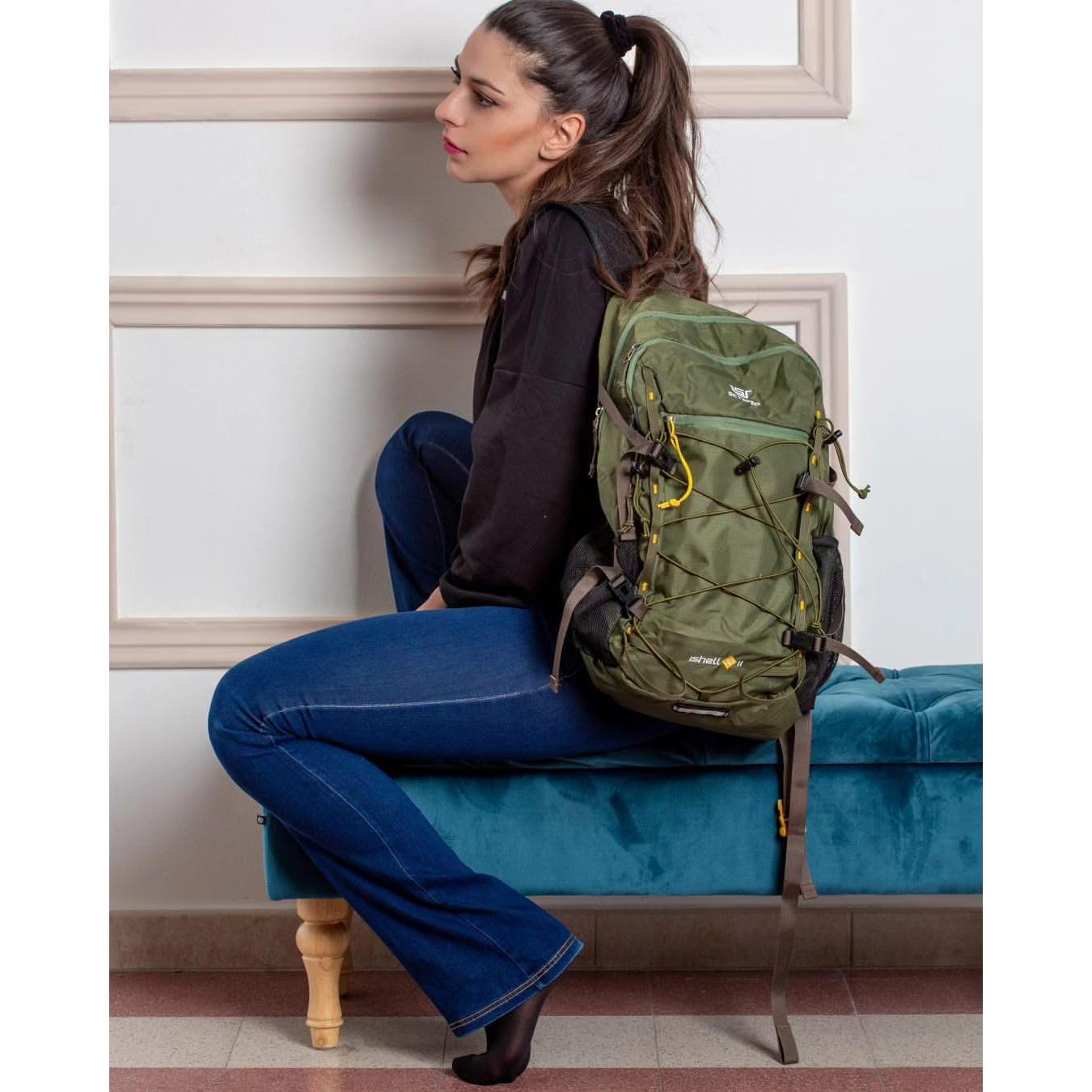 Mochila de Senderismo Plegable SKYSPER ISHELL 30L Verde