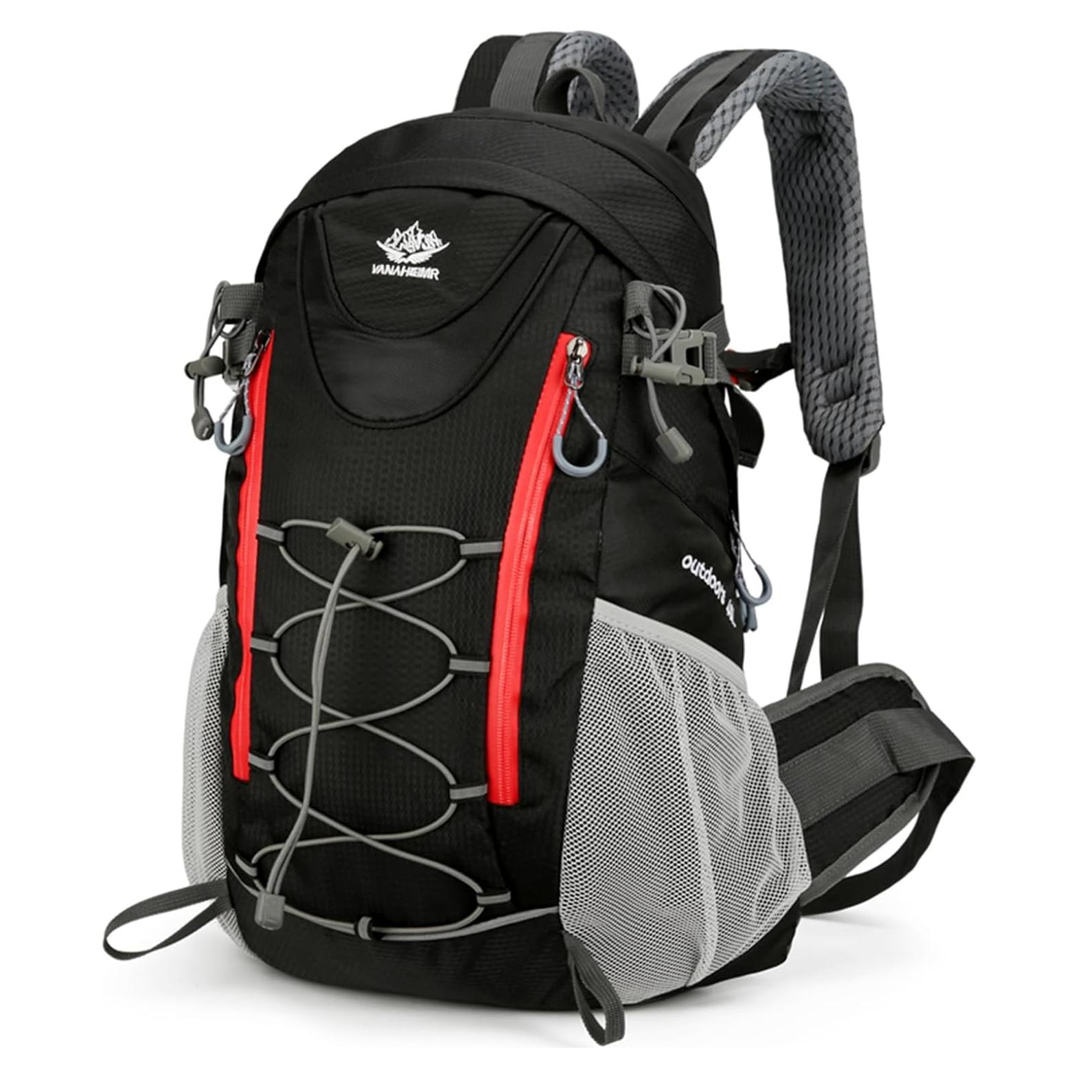 Mochila de Senderismo 35L Negra Unisex con Panel Ventilado