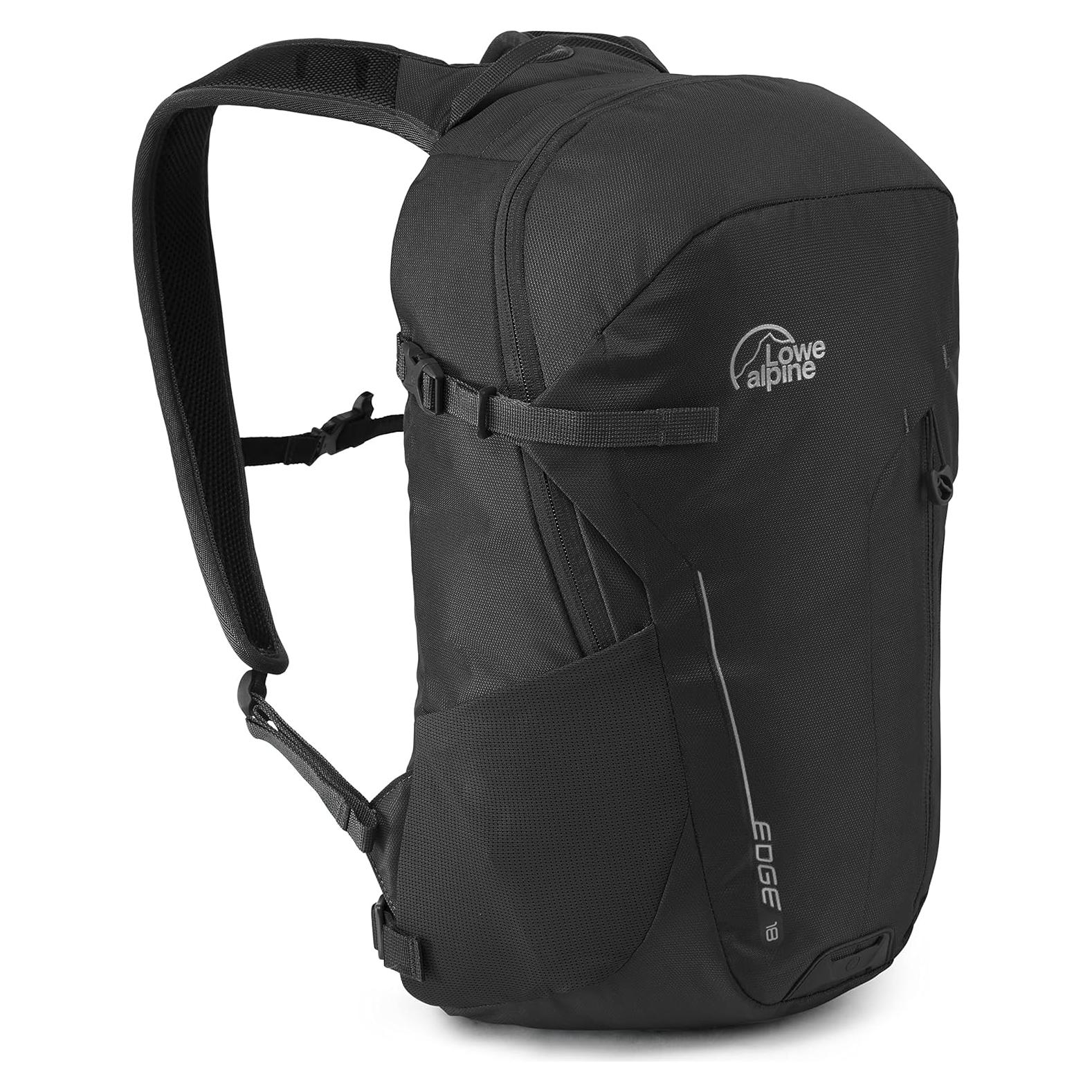 Mochila Lowe Alpine Edge 18L Unisex Negra - Correas Ajustables