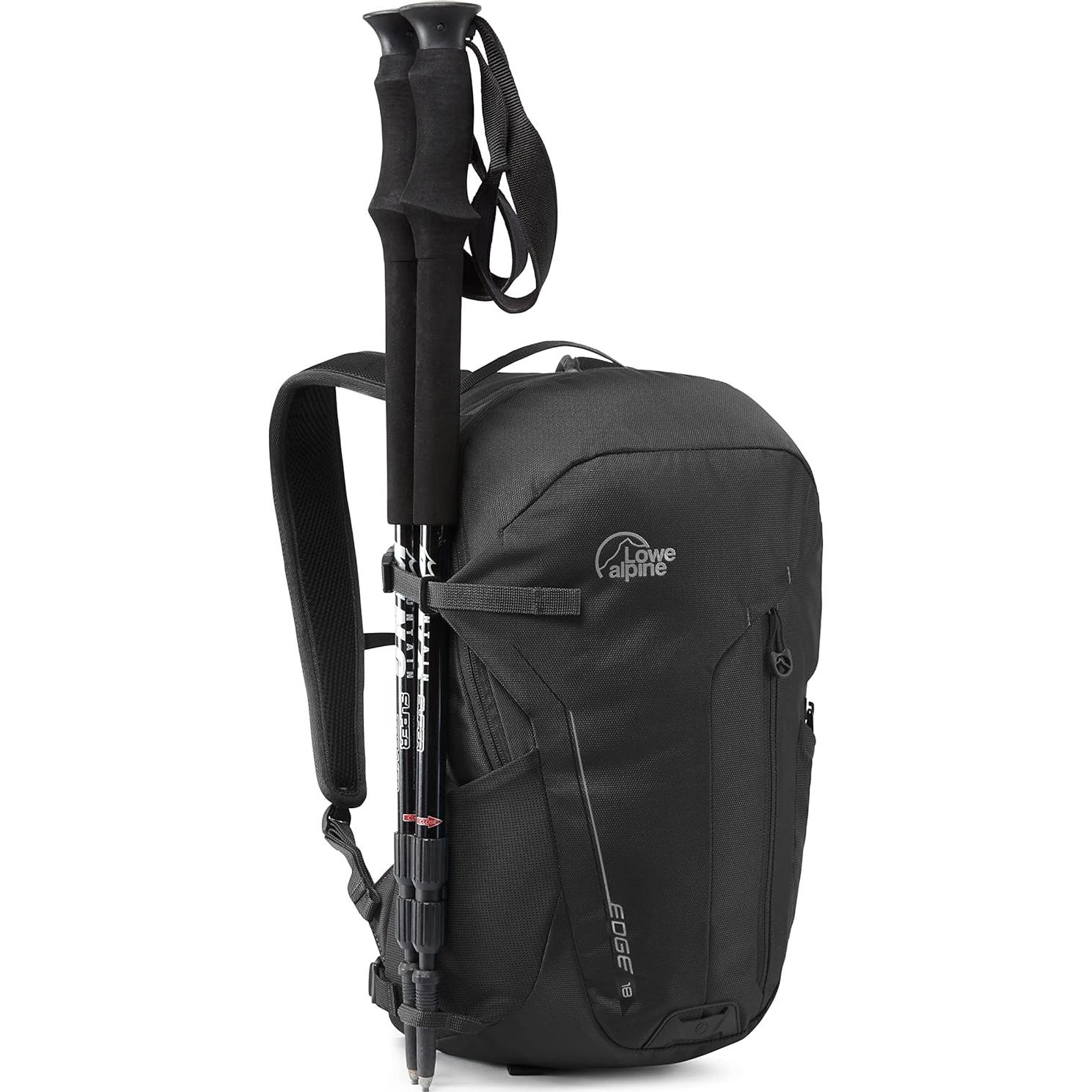 Mochila Lowe Alpine Edge 18L Unisex Negra - Correas Ajustables