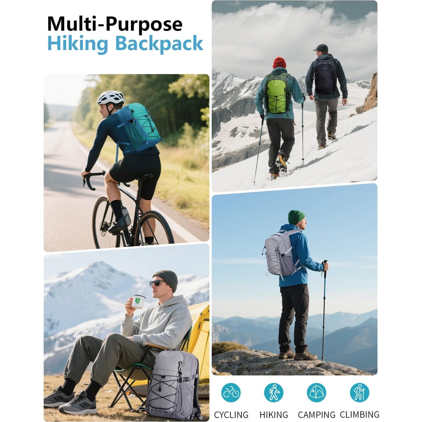 Mochila de Senderismo ECOHUB 20L Resistente al Agua Unisex