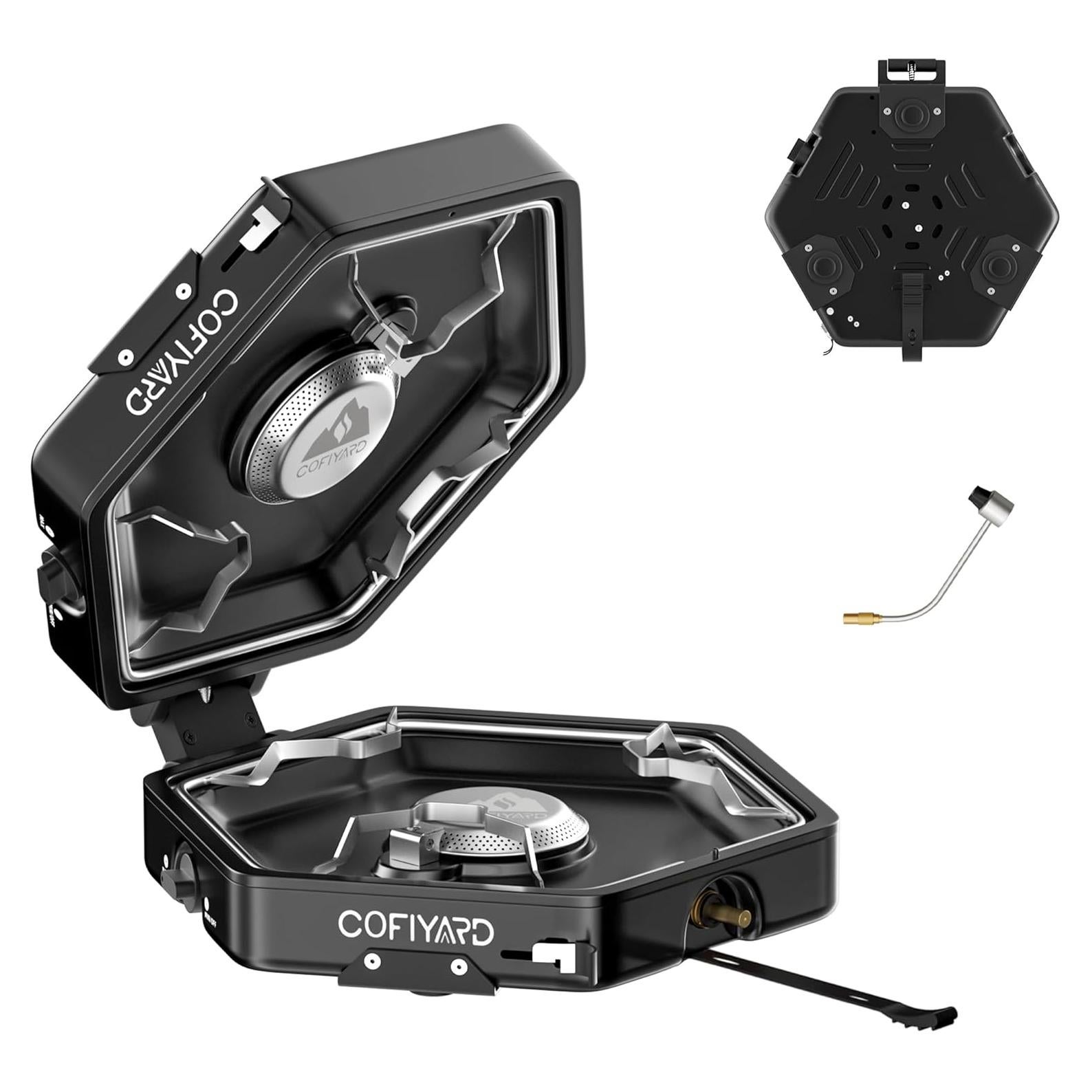 Estufa de Camping COFIYARD 2 Quemadores Plegable 17,000 BTU