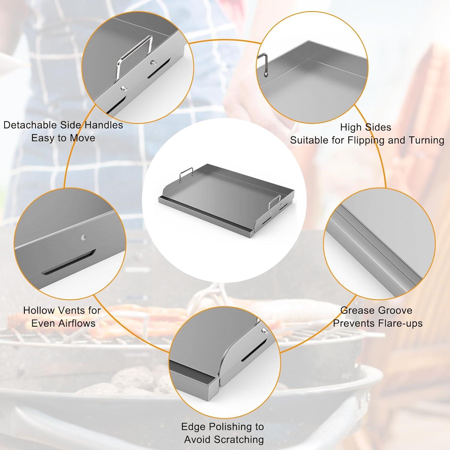 Plancha Universal Barbqtime 43.2x33 cm para Parrilla Gas/Carbón