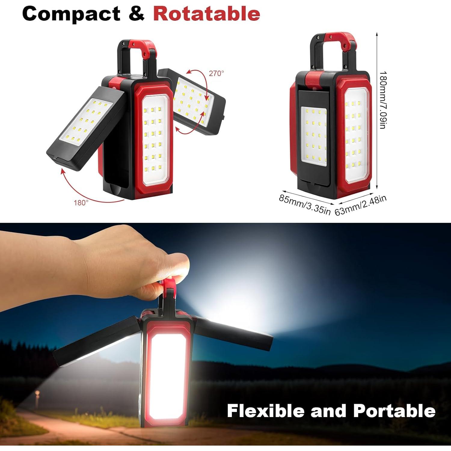 Luz de Camping Recargable SYLSTAR 3000LM con Gancho y Imán