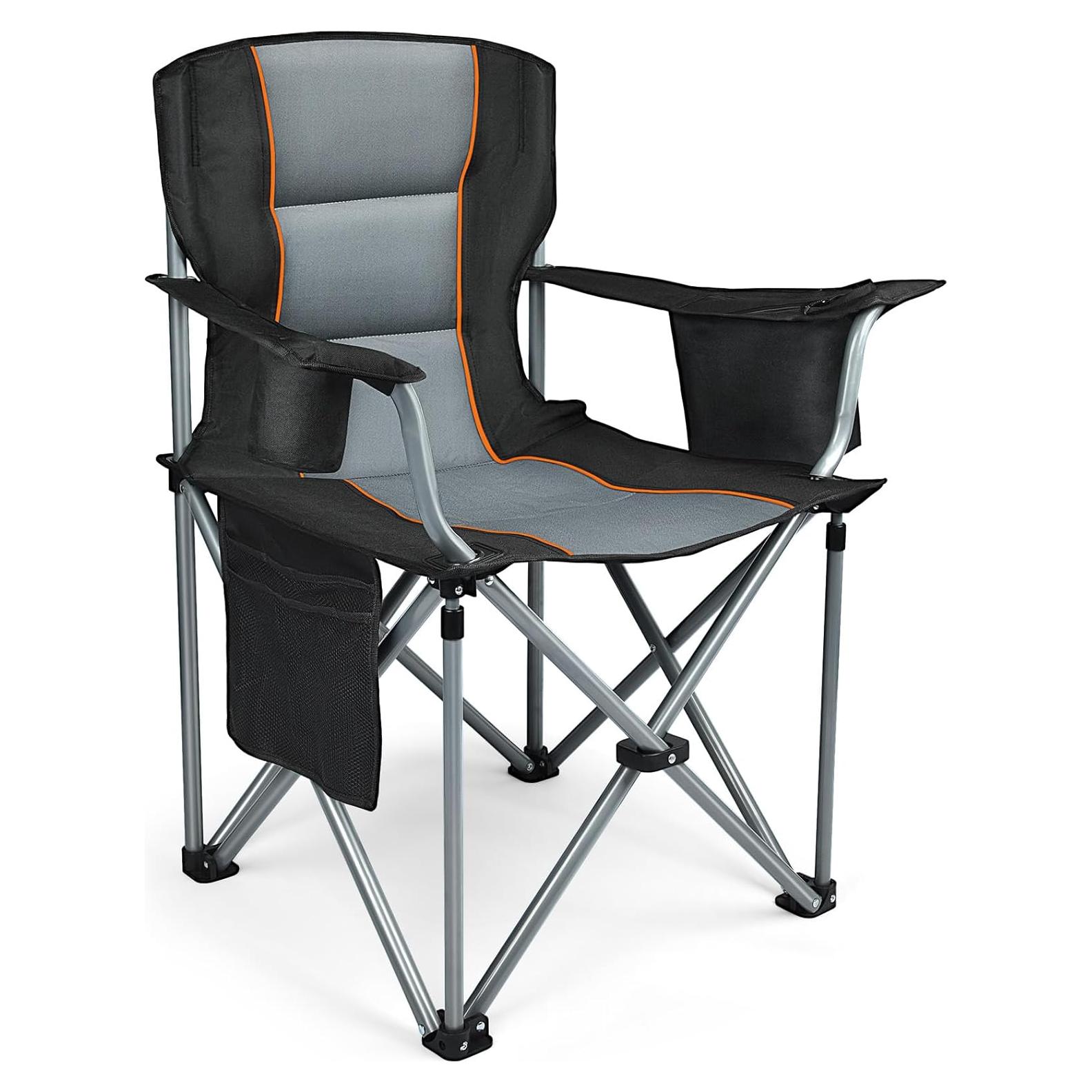 Silla de Camping Plegable Alta Resistencia LYY001 Negra 181 kg