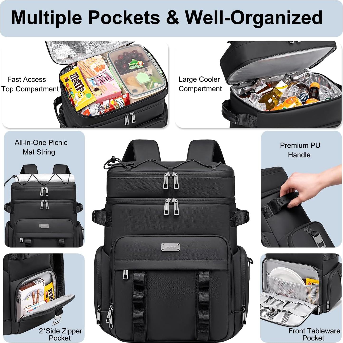 Mochila Enfriadora Aislada Weitars 31L Impermeable a Prueba de Fugas