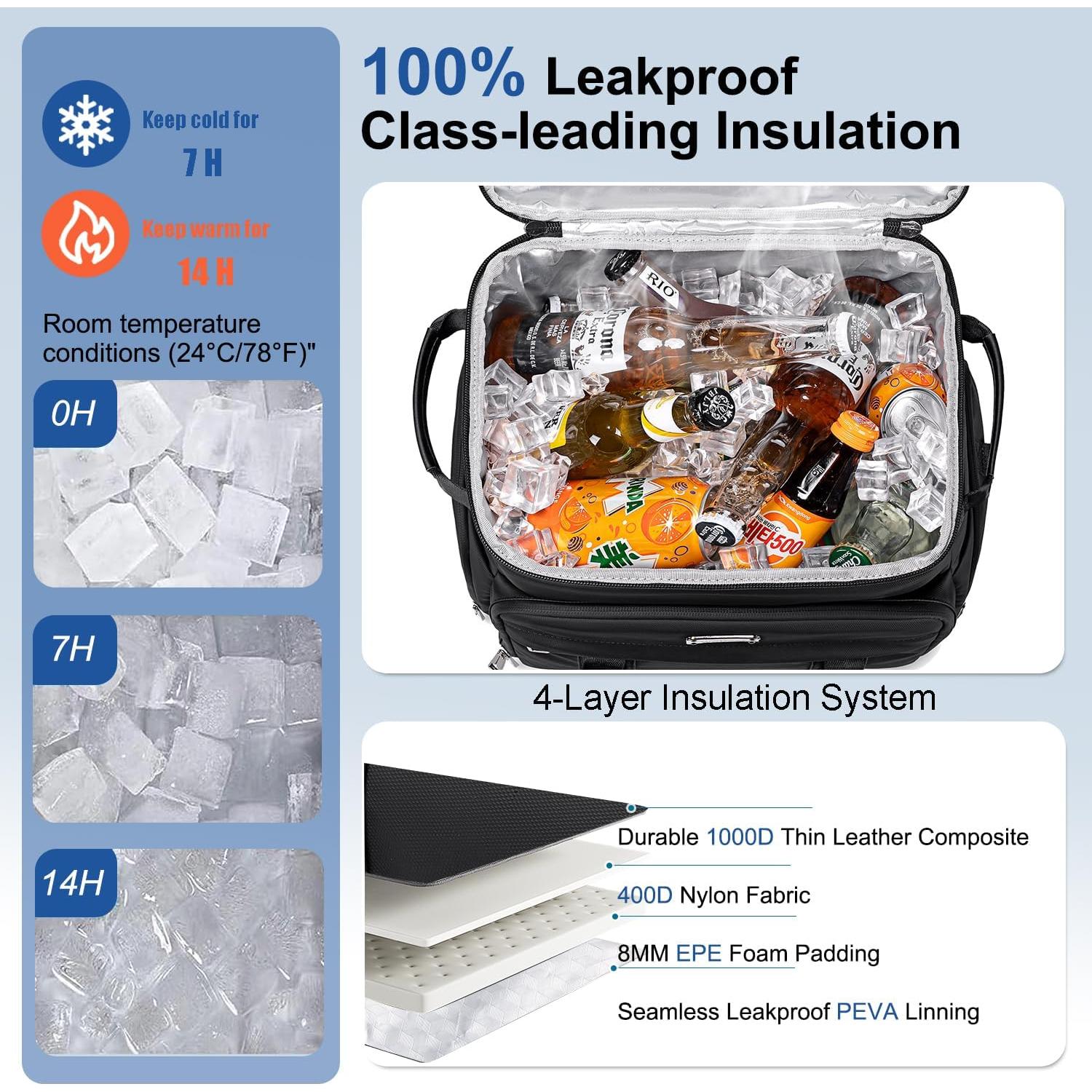 Mochila Enfriadora Aislada Weitars 31L Impermeable a Prueba de Fugas