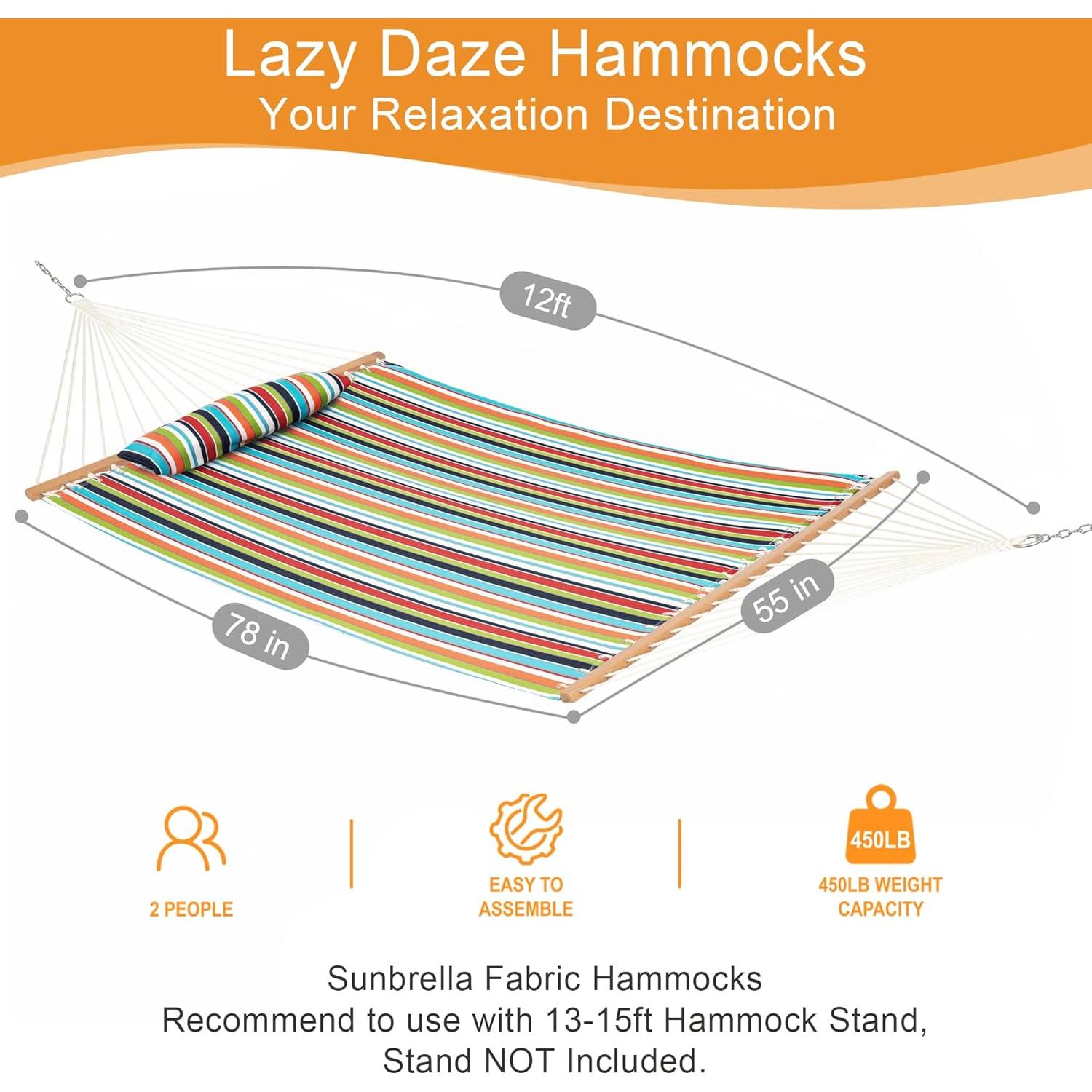Hamaca Lazy Daze 3.66m Sunbrella Doble Resistente al Clima