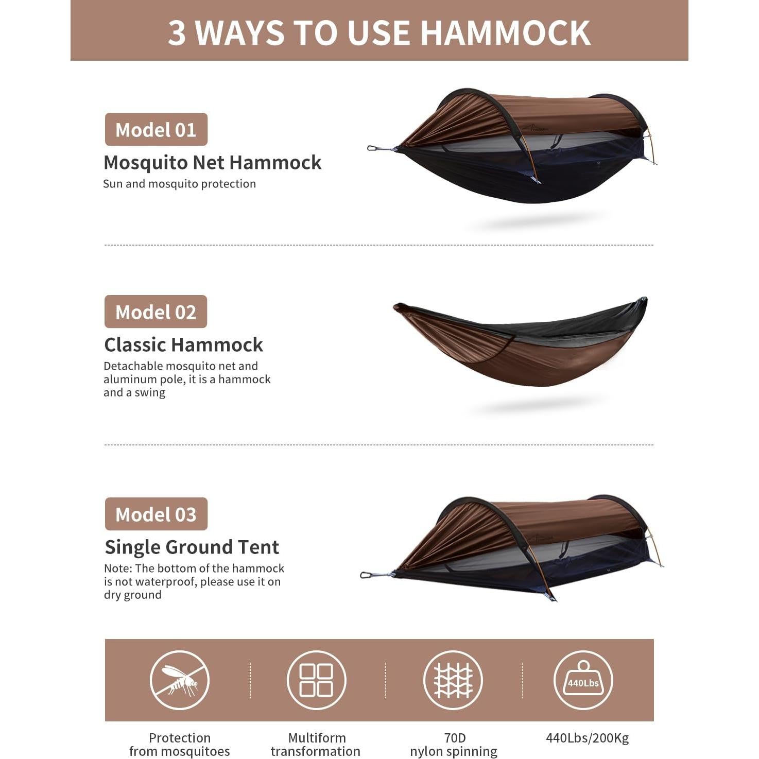 Hamaca de Camping Travel Bird Extra Grande con Red Antimosquitos