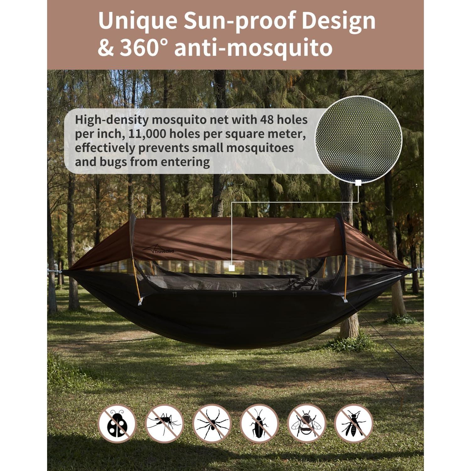 Hamaca de Camping Travel Bird Extra Grande con Red Antimosquitos